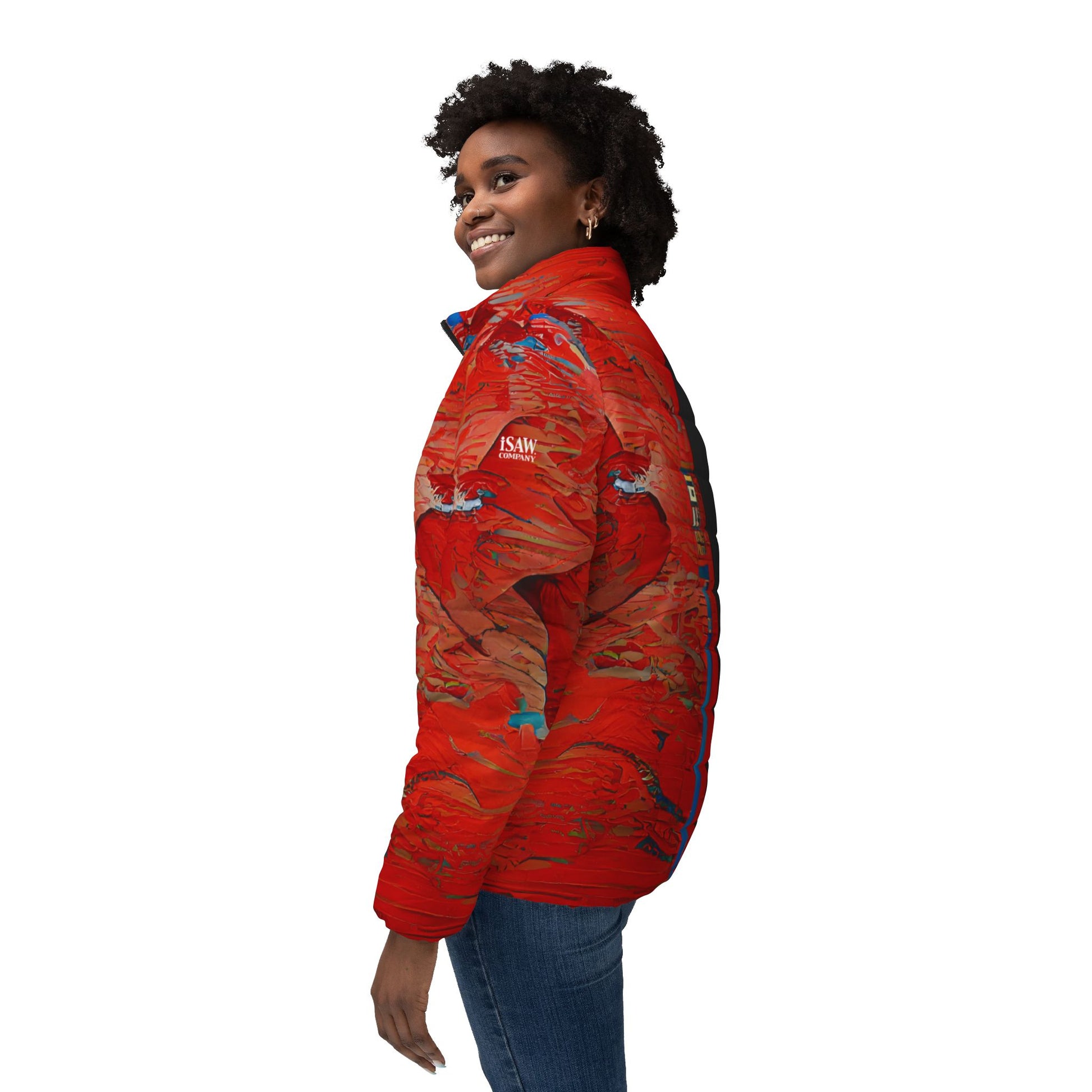 Half Black Half Hónghǎi - Womens Puffer Jacket - iSAW Company