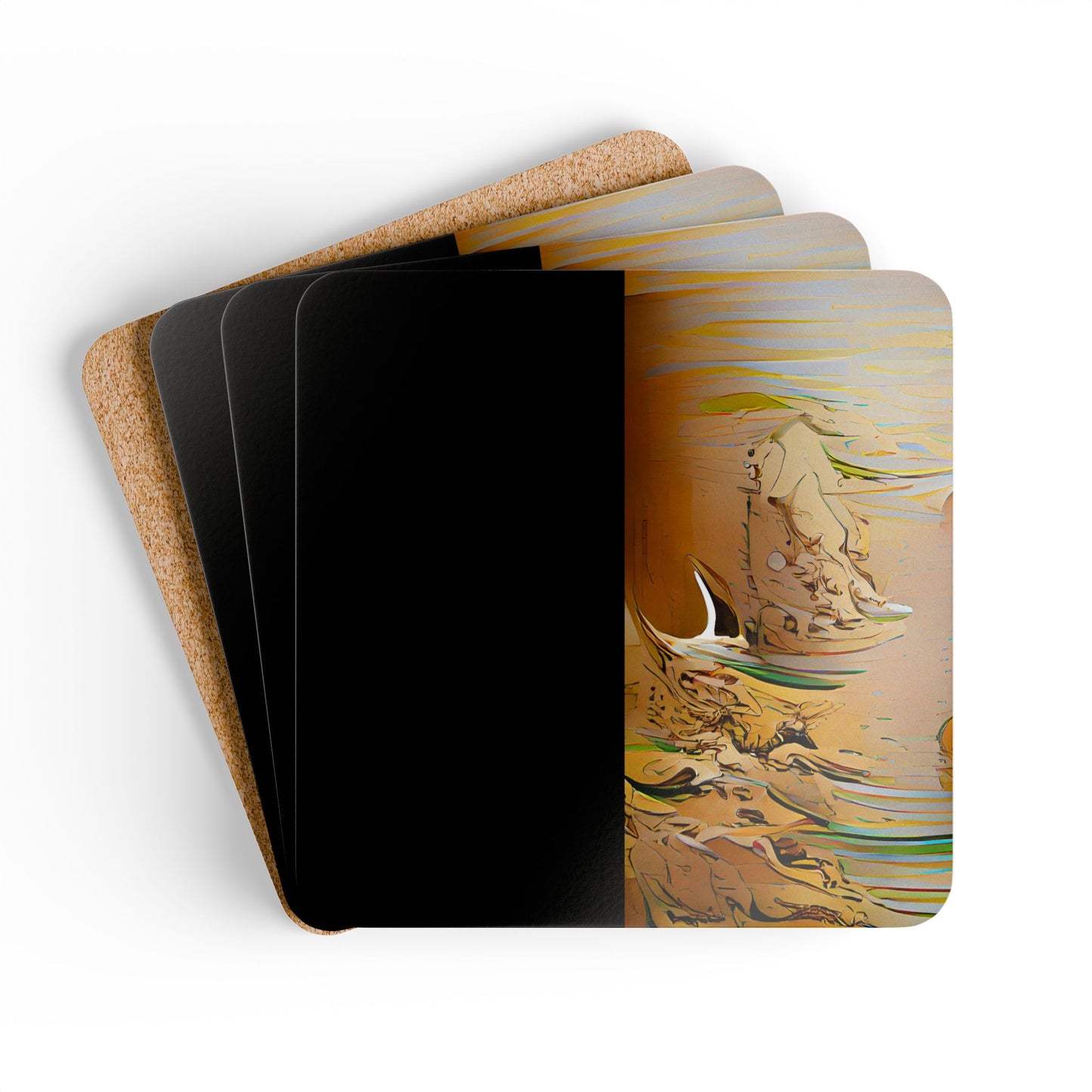 Half Black Half Gāolàng - Cork Back Coaster Set - iSAW Company