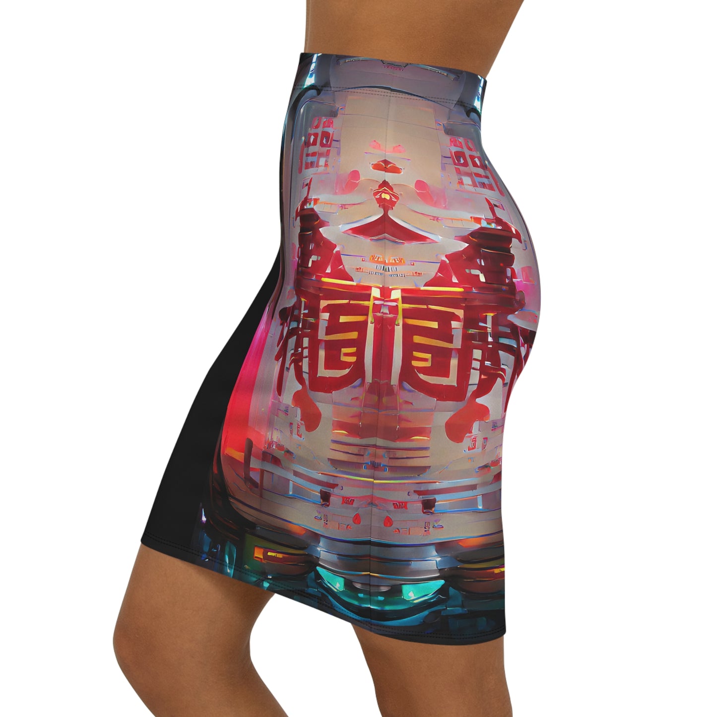 Half Black Half Báijiǔ - Womens Pencil Skirt - iSAW Company
