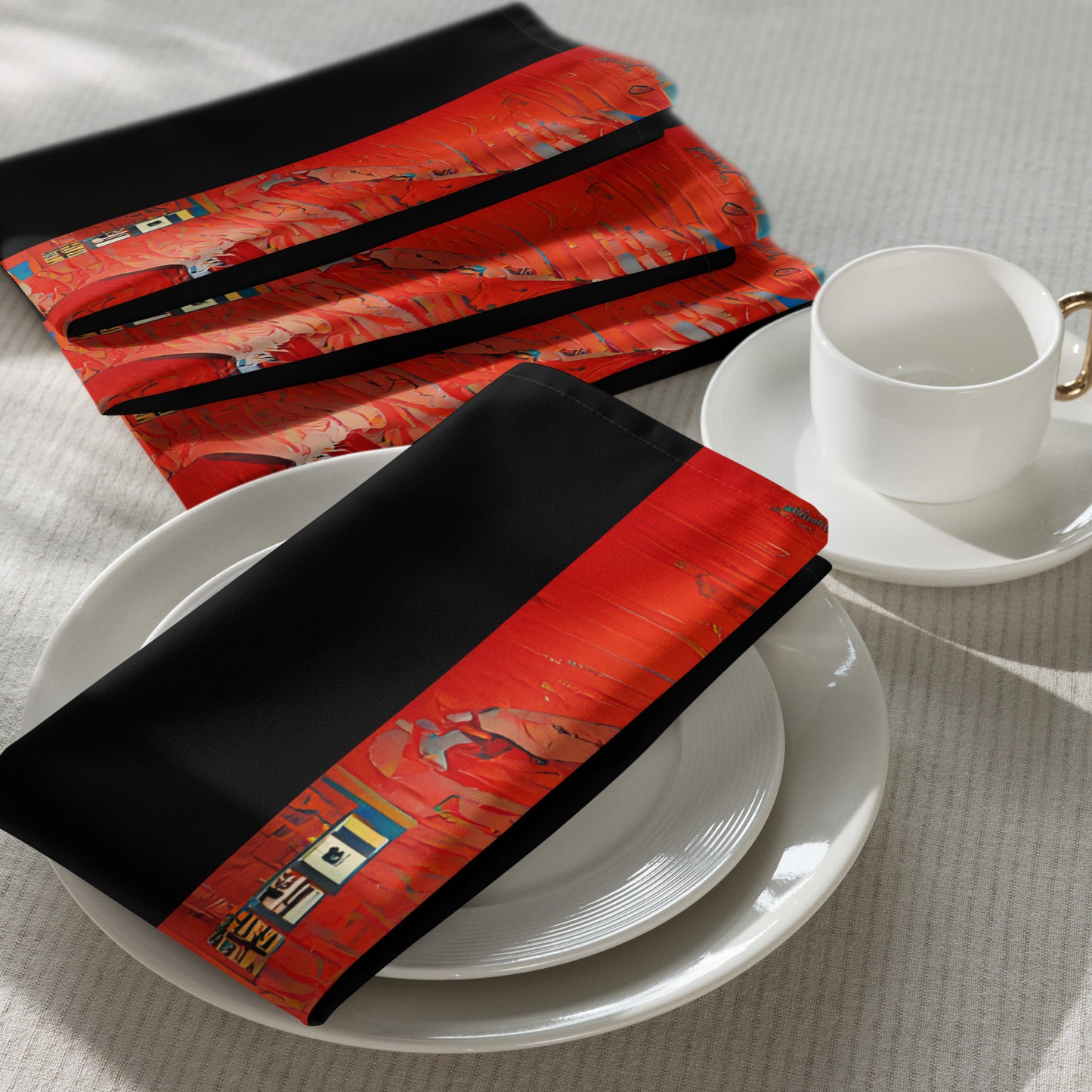 Half Black Half Hónghǎi - Cloth Napkin Set - iSAW Company