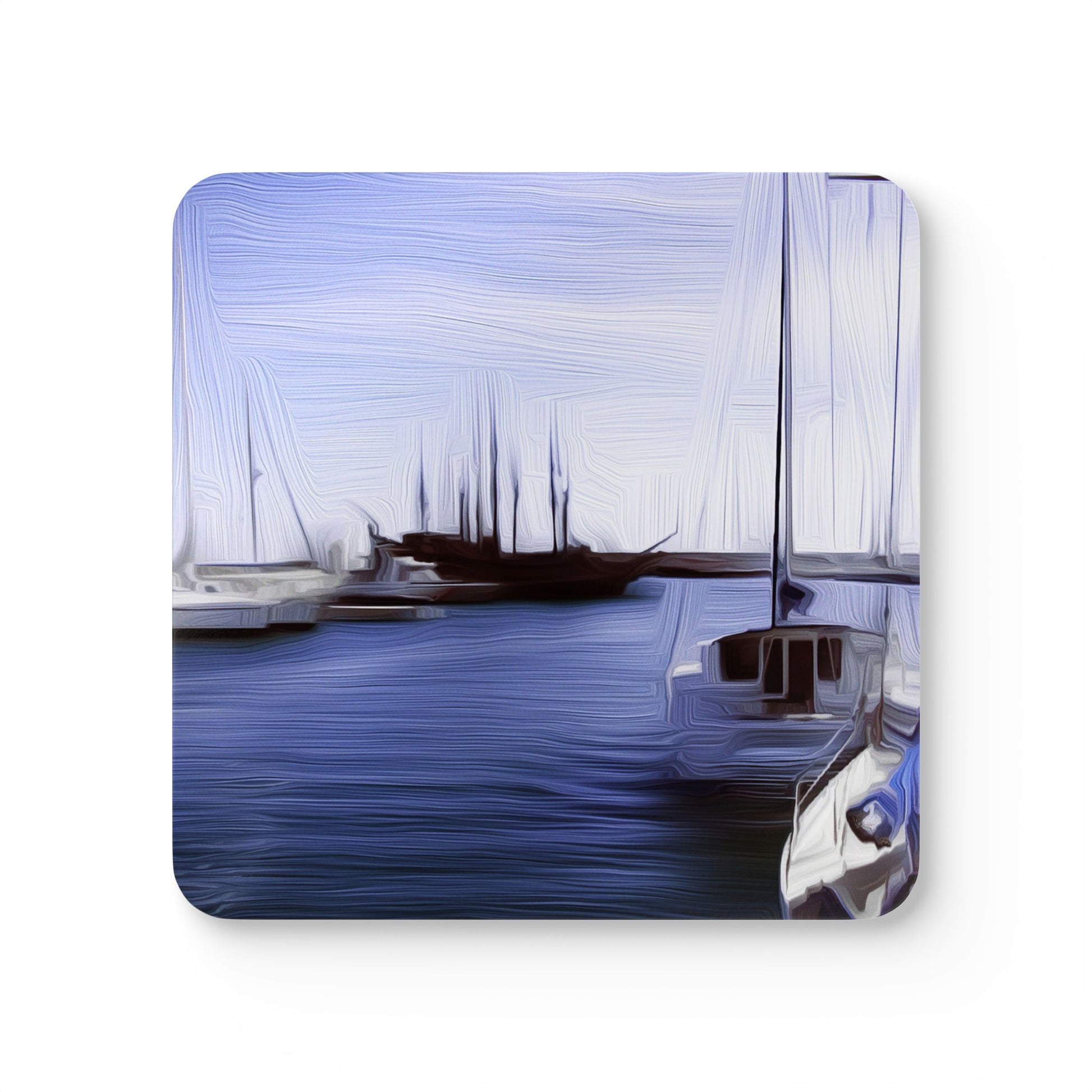 The Sleeping Yachts (at Afternoon) - Cork Back Coaster Set - iSAW Company
