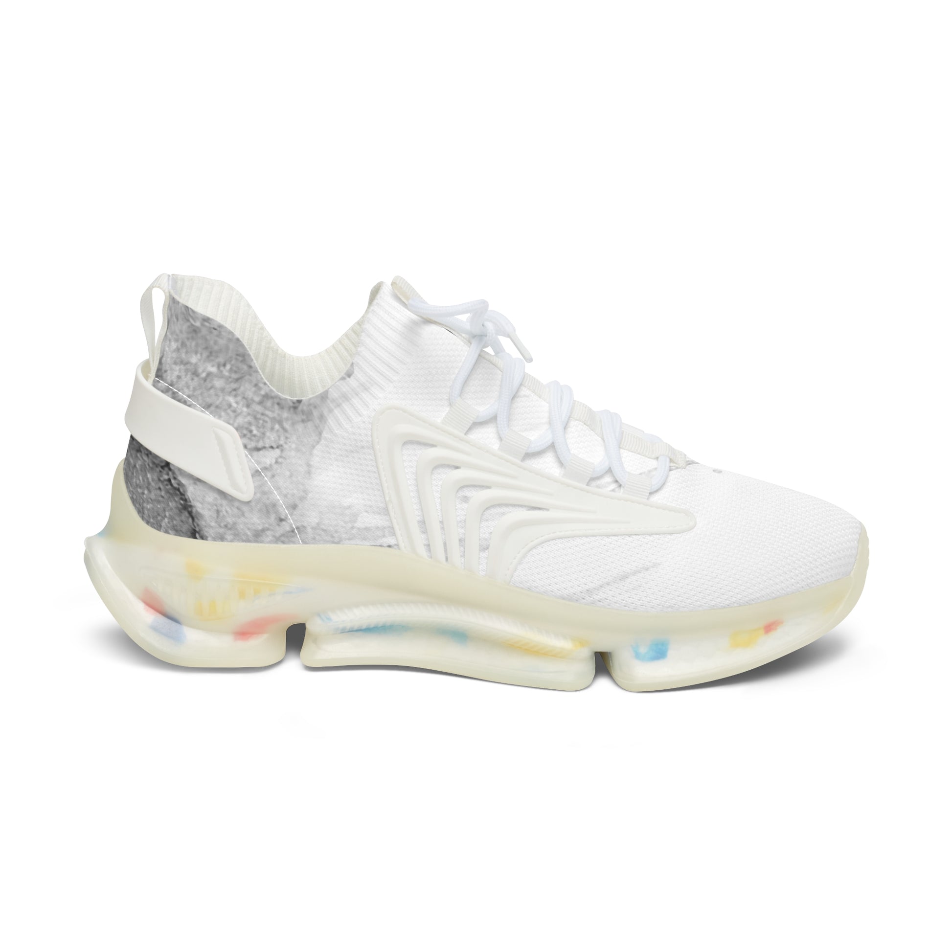 Watercolour Grey Splash - Womens Mesh Street Sneakers - iSAW Company