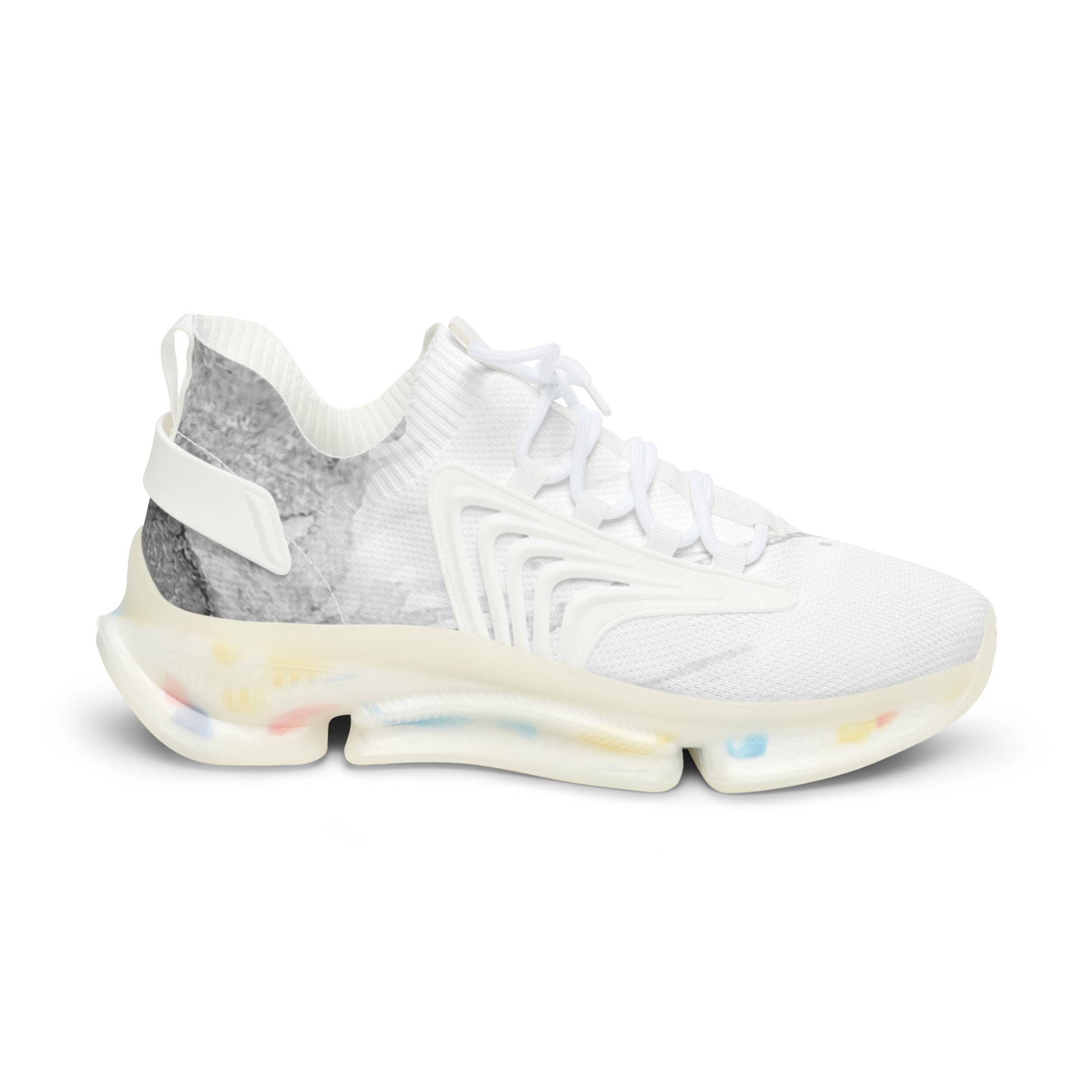 Watercolour Grey Splash - Mens Mesh Street Sneakers - iSAW Company