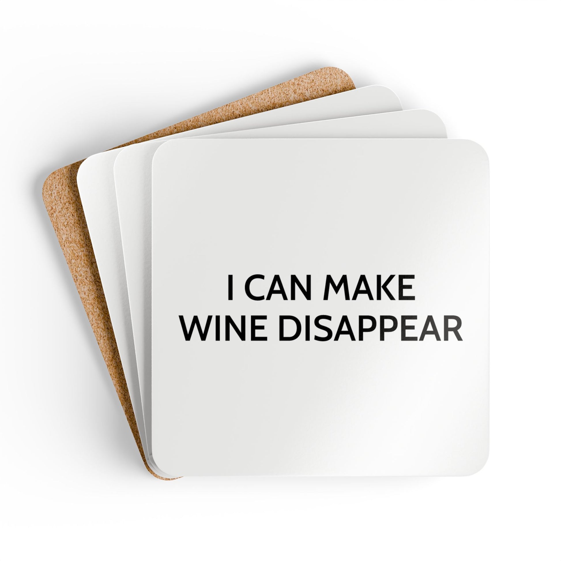 I Can Make Wine Disappear - White Cork Back Coaster Set - iSAW Company