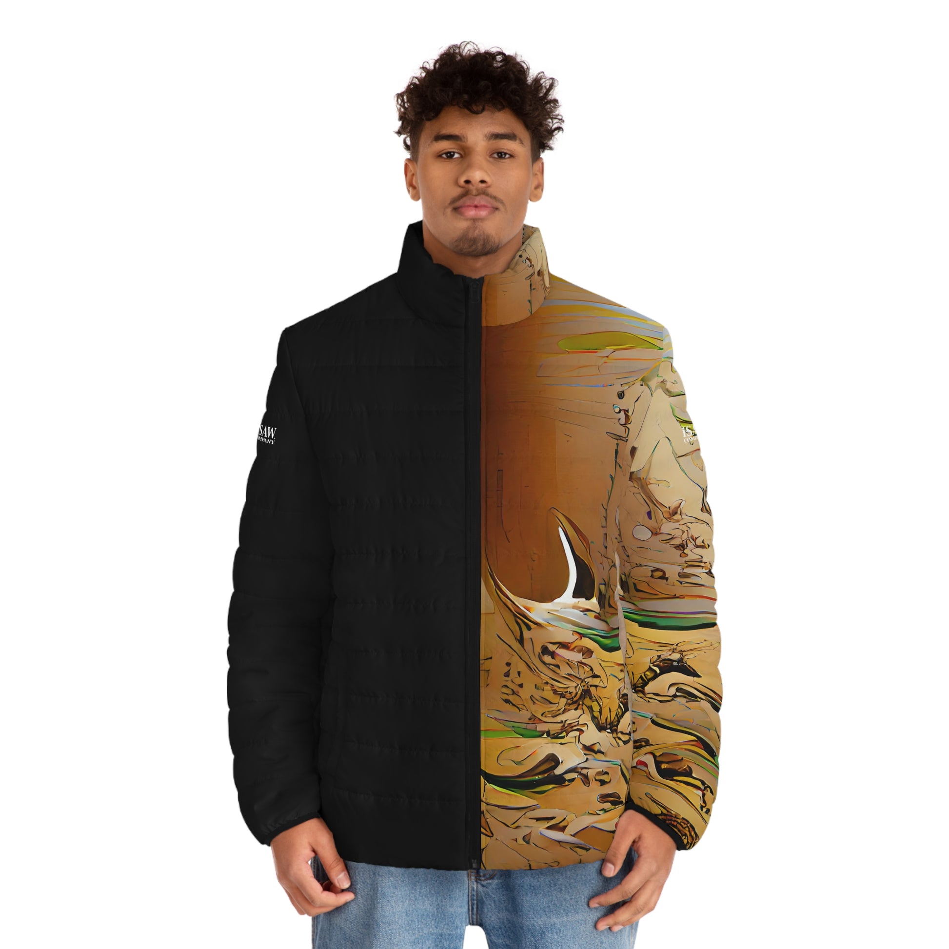 Half Black Half Gāolàng - Mens Puffer Jacket - iSAW Company