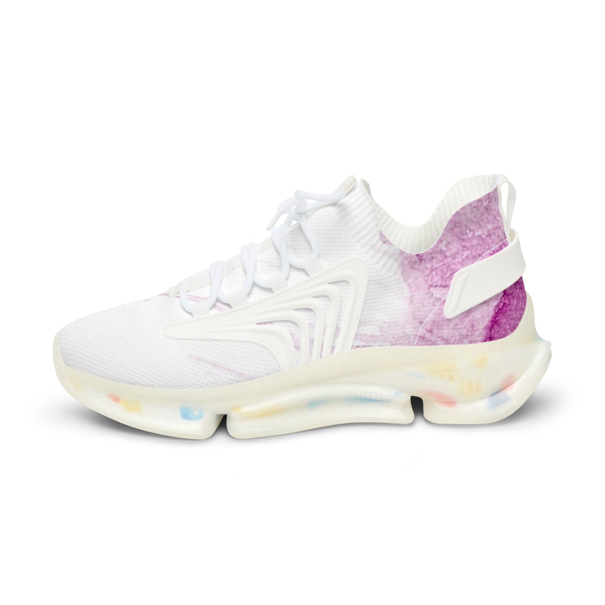 Watercolour Pink Splash - Mens Mesh Street Sneakers - iSAW Company