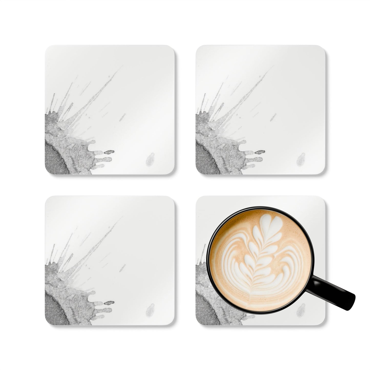 Watercolour Grey Splash - Cork Back Coaster Set - iSAW Company