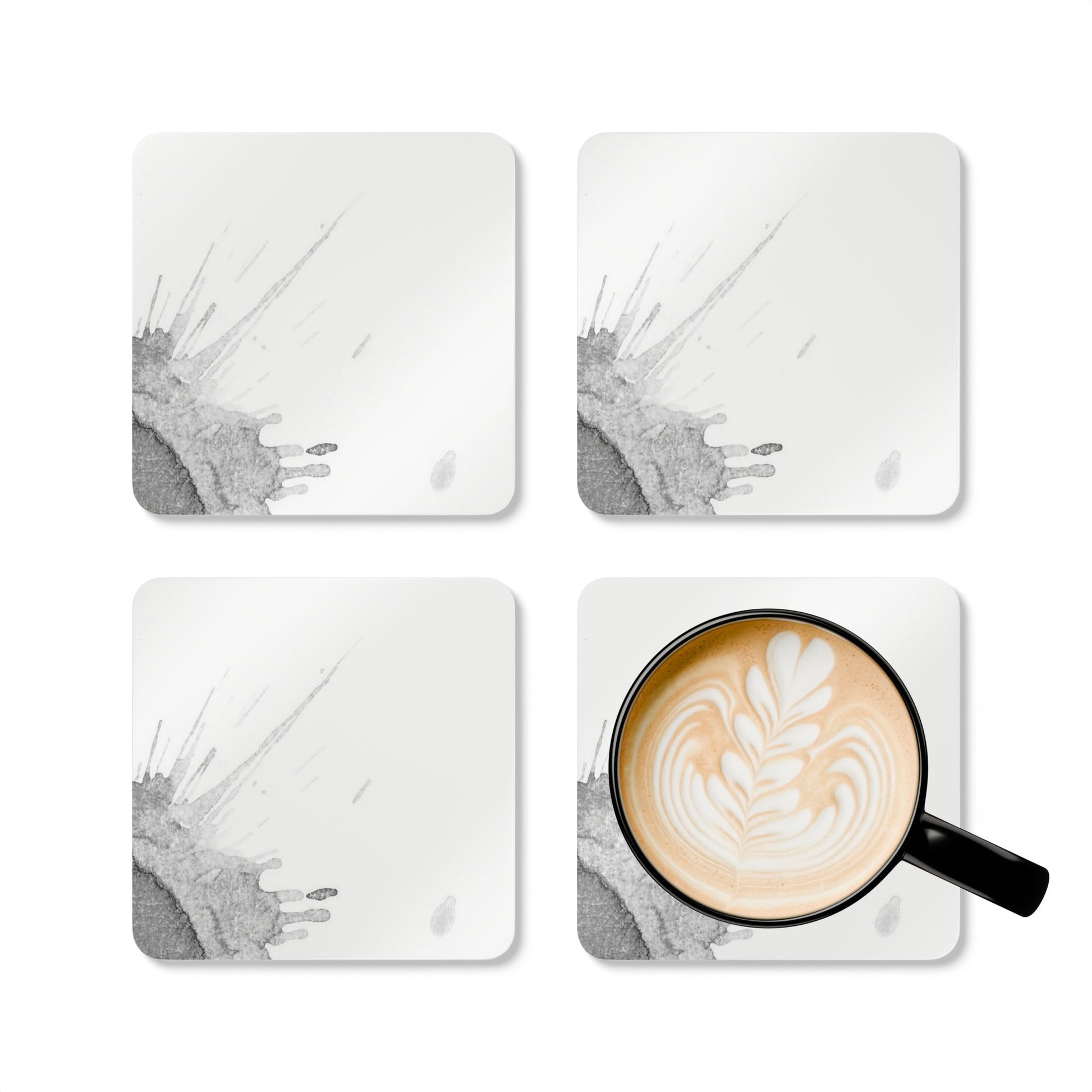 Watercolour Grey Splash - Cork Back Coaster Set - iSAW Company