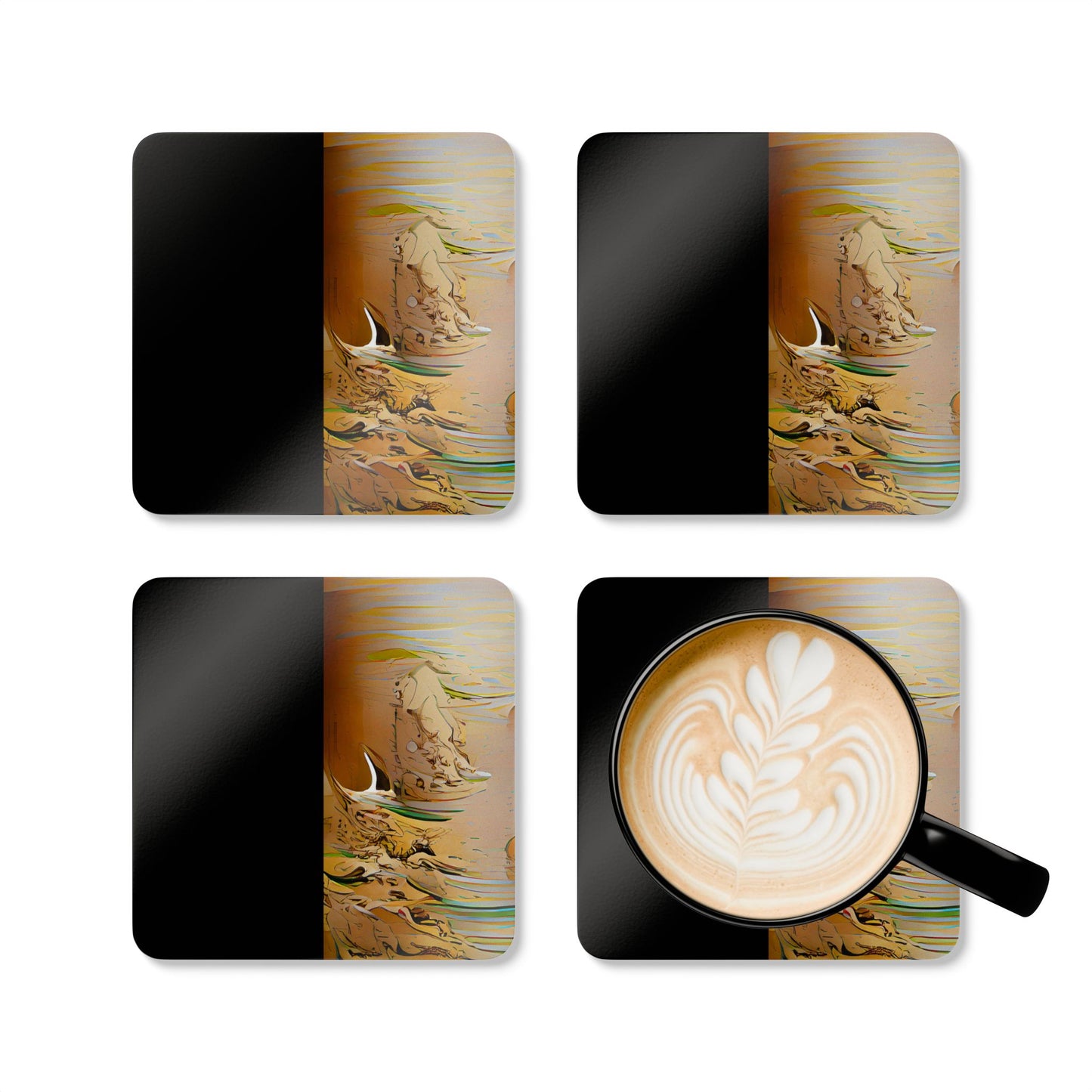 Half Black Half Gāolàng - Cork Back Coaster Set - iSAW Company