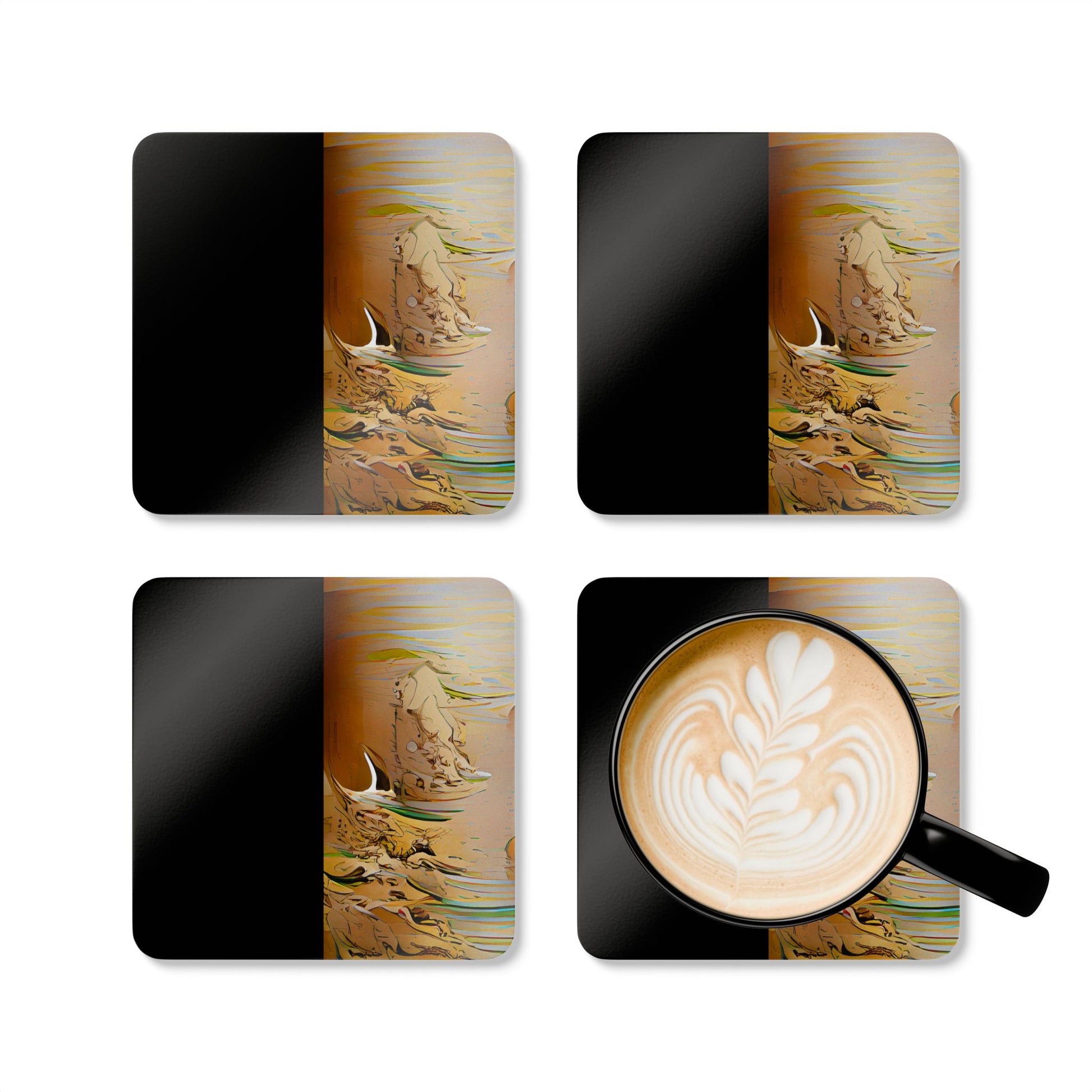 Half Black Half Gāolàng - Cork Back Coaster Set - iSAW Company