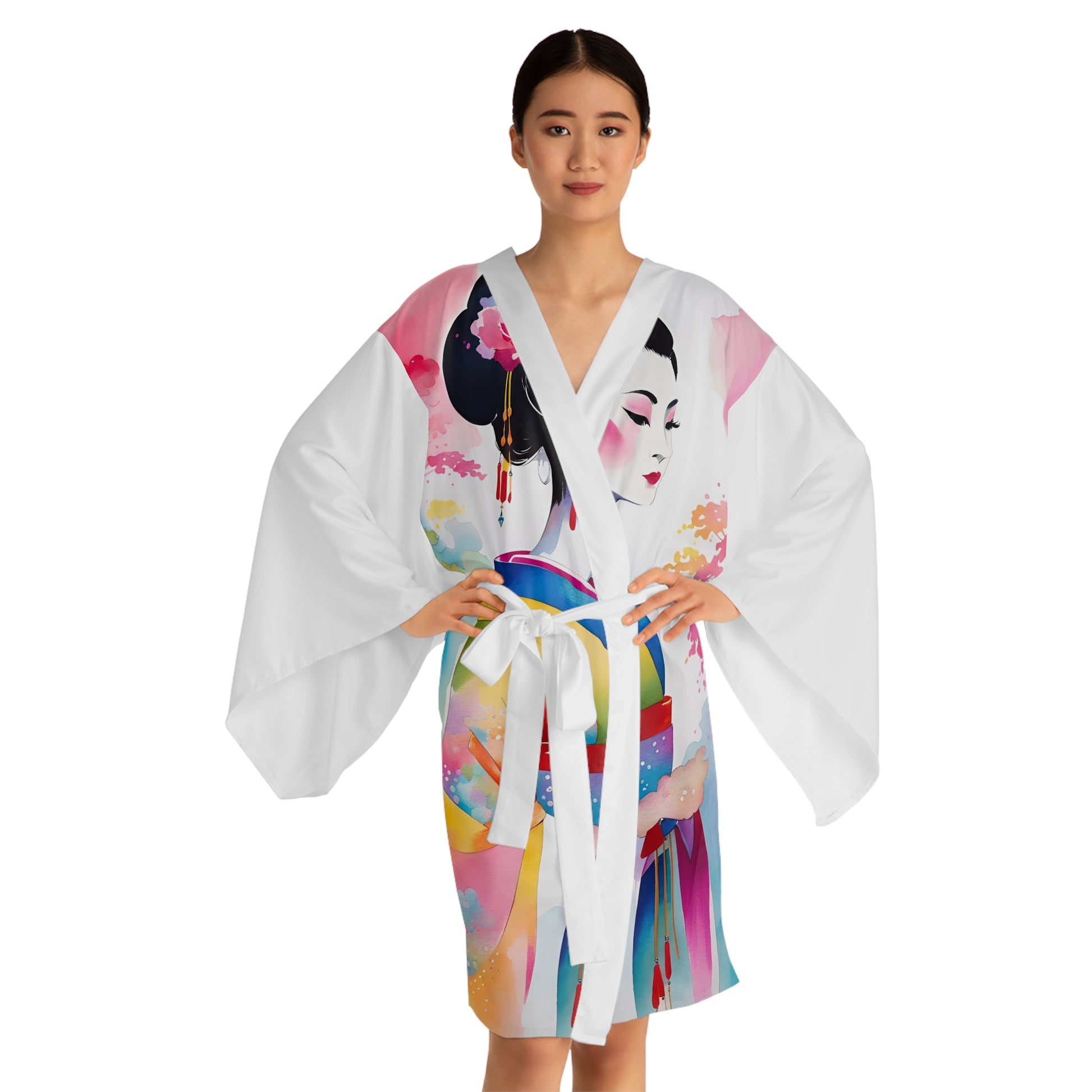 Geisha Girl - Womens Long Sleeve Kimono Robe - iSAW Company