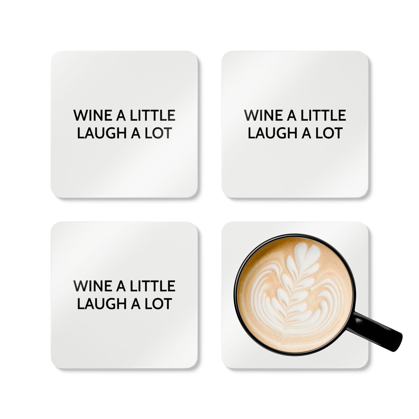 Wine A Little Laugh A Lot - White Cork Back Coaster Set - iSAW Company