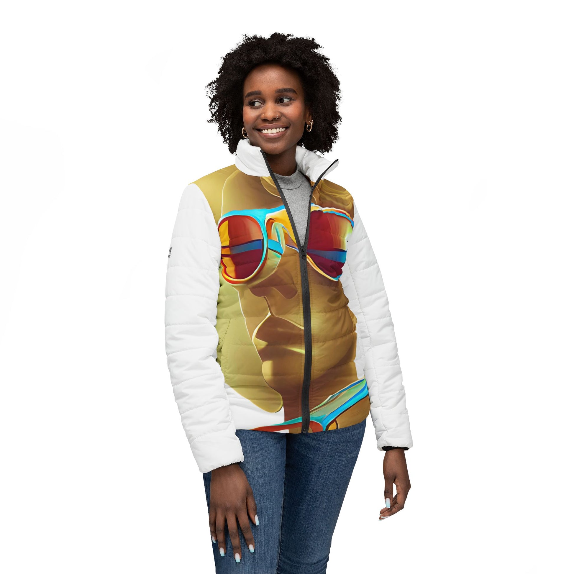 Retro Cool White - Womens Puffer Jacket - iSAW Company