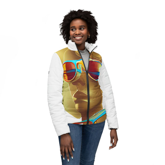 Retro Cool White - Womens Puffer Jacket - iSAW Company