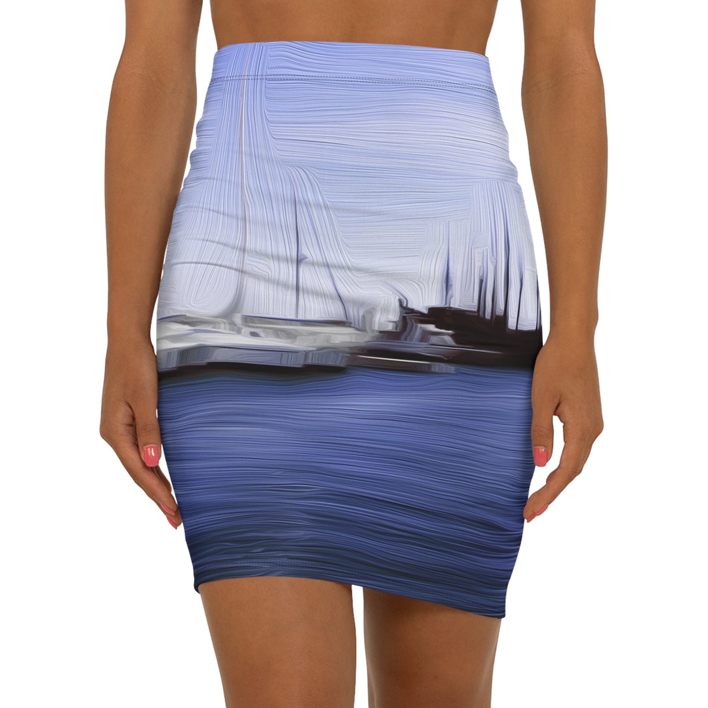 The Sleeping Yachts (at Afternoon) - Womens Pencil Skirt - iSAW Company