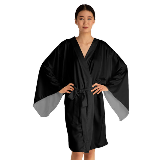 iSAW Womens Black Long Sleeve Kimono Robe - iSAW Company