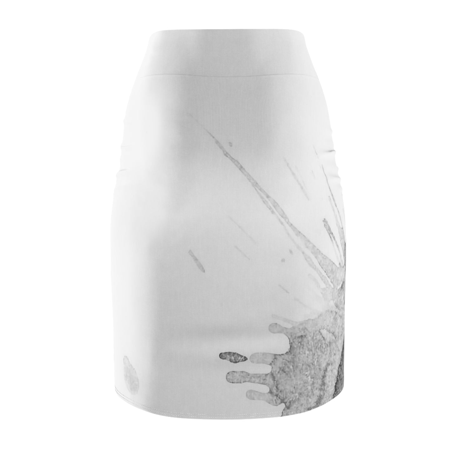 Watercolour Grey Splash - Womens Pencil Skirt - iSAW Company