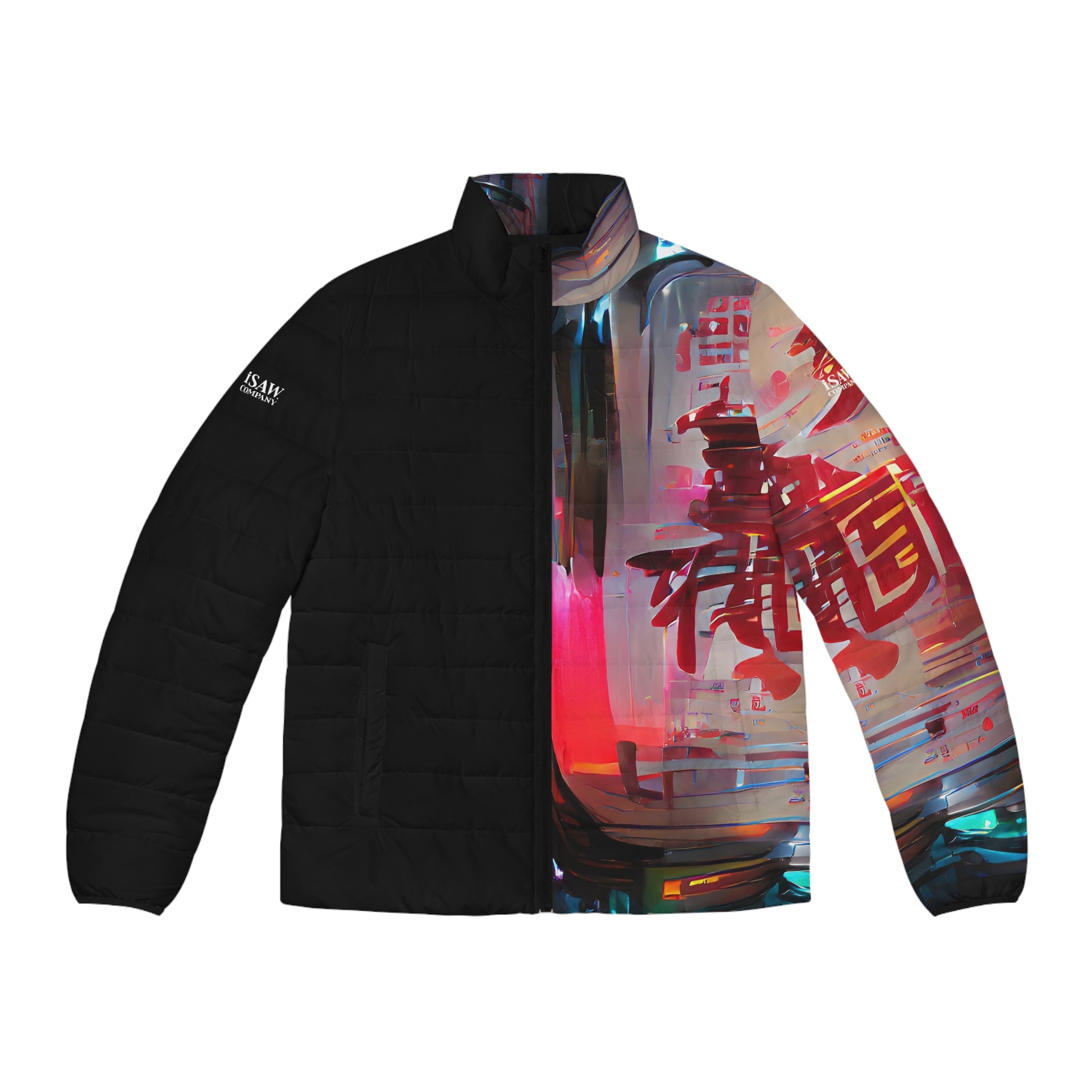 Half Black Half Báijiǔ - Mens Puffer Jacket - iSAW Company