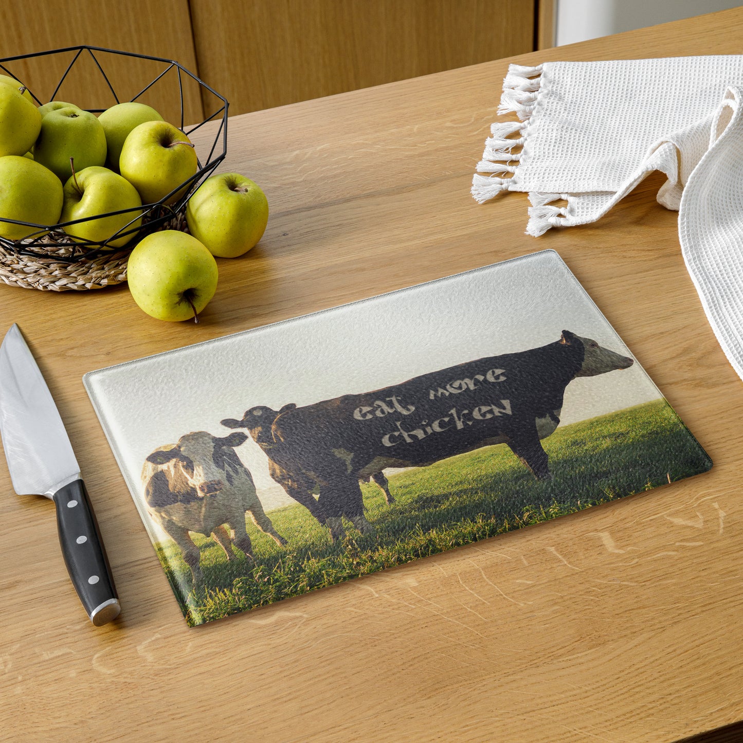 Eat More Chicken - Glass Cutting Board - iSAW Company