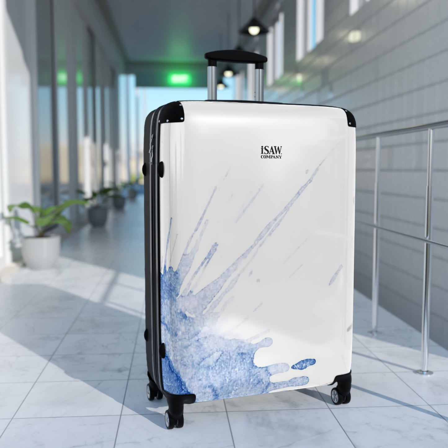 Watercolour Blue Splash - Hard - Shell Suitcase - iSAW Company