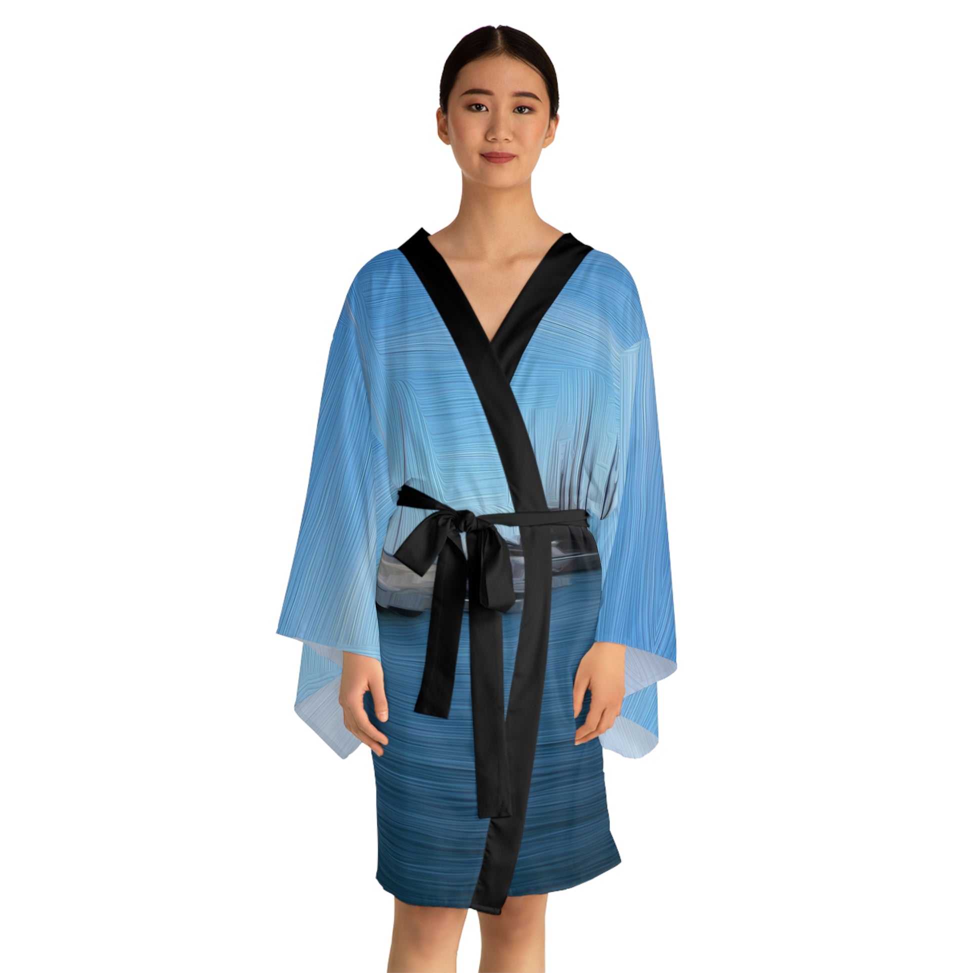 The Sleeping Yachts (at Morning) - Womens Long Sleeve Kimono Robe - iSAW Company