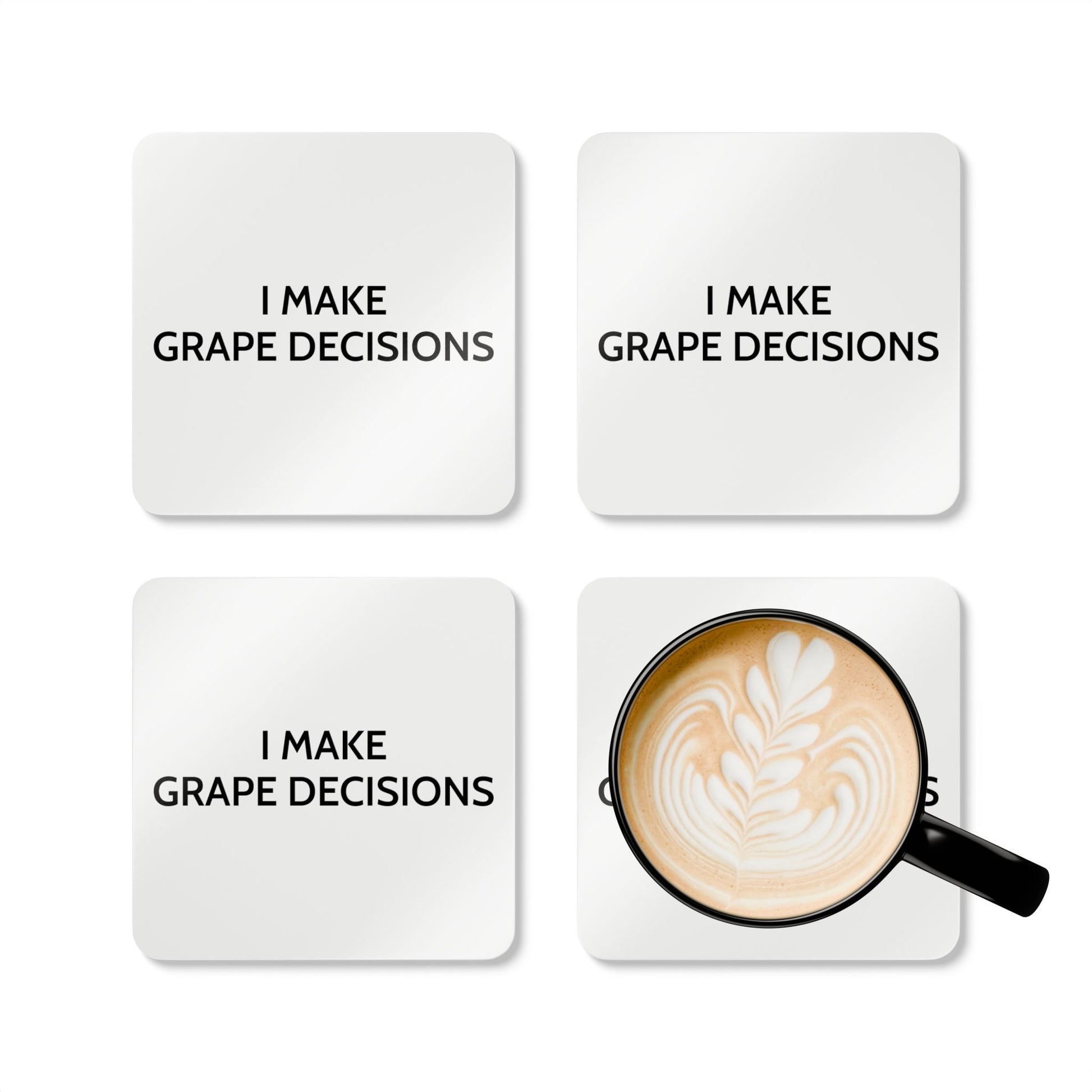 I Make Grape Decisions - White Cork Back Coaster Set - iSAW Company