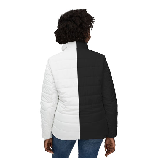 Half Black Half White - Womens Puffer Jacket - iSAW Company