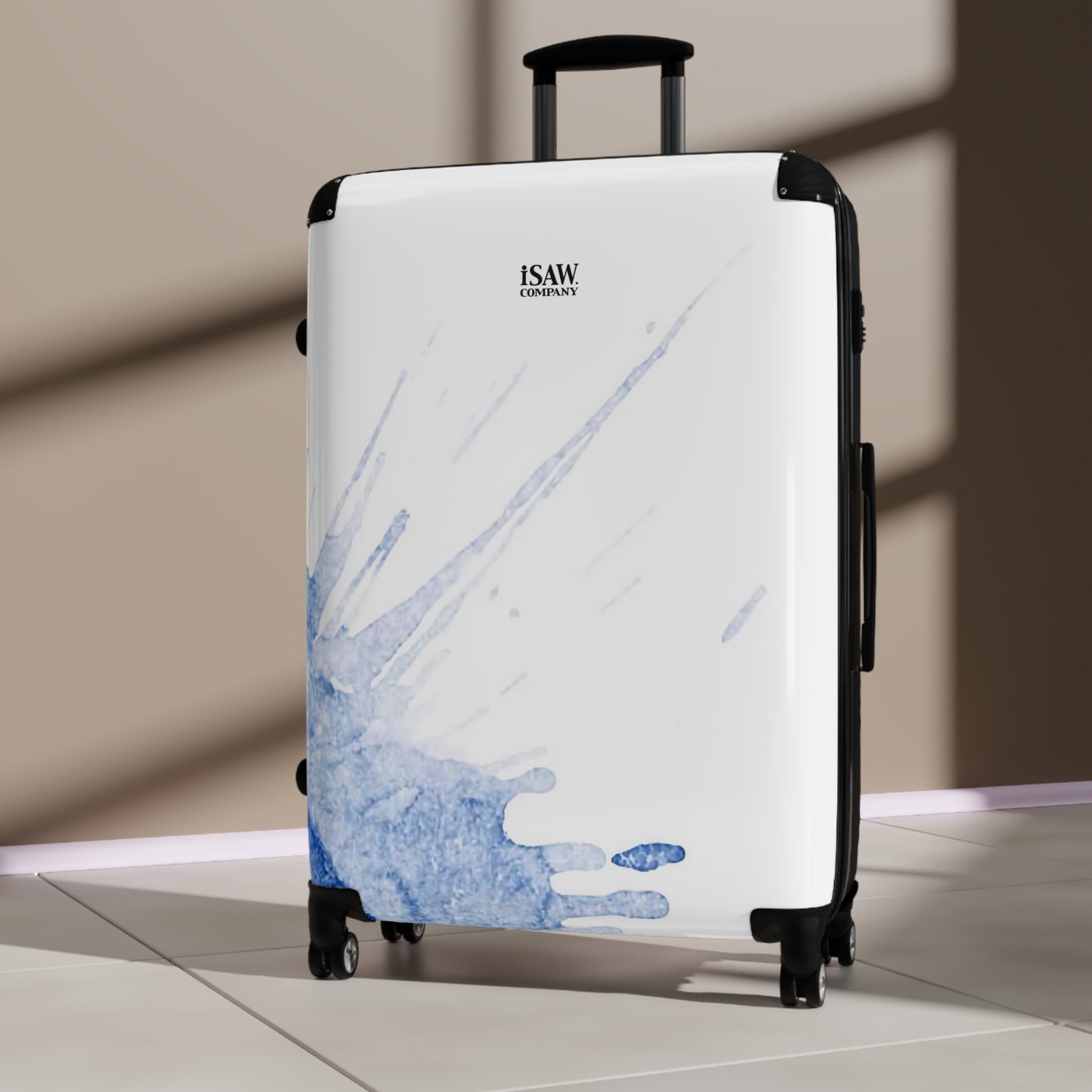 Watercolour Blue Splash - Hard - Shell Suitcase - iSAW Company