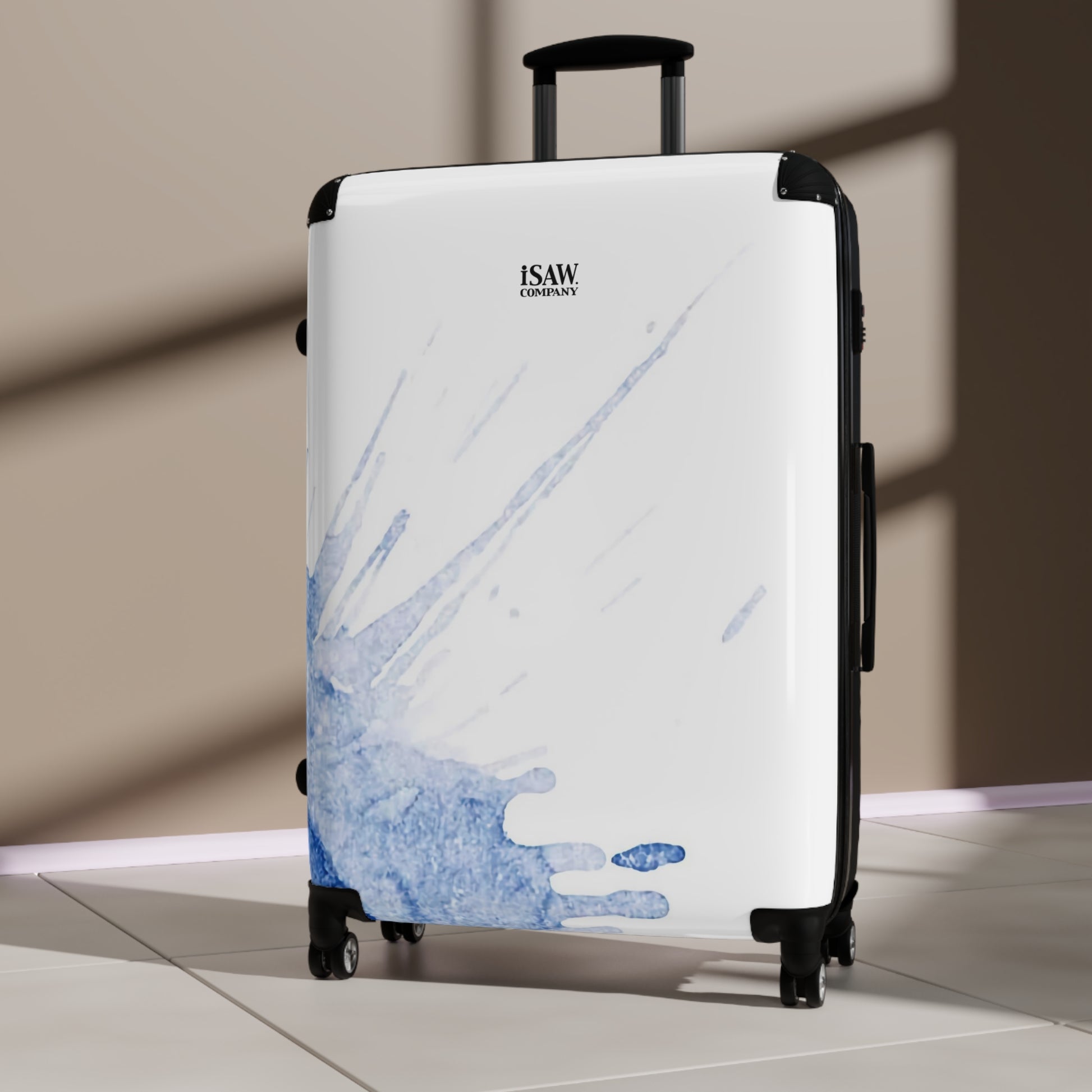 Watercolour Blue Splash - Hard - Shell Suitcase - iSAW Company