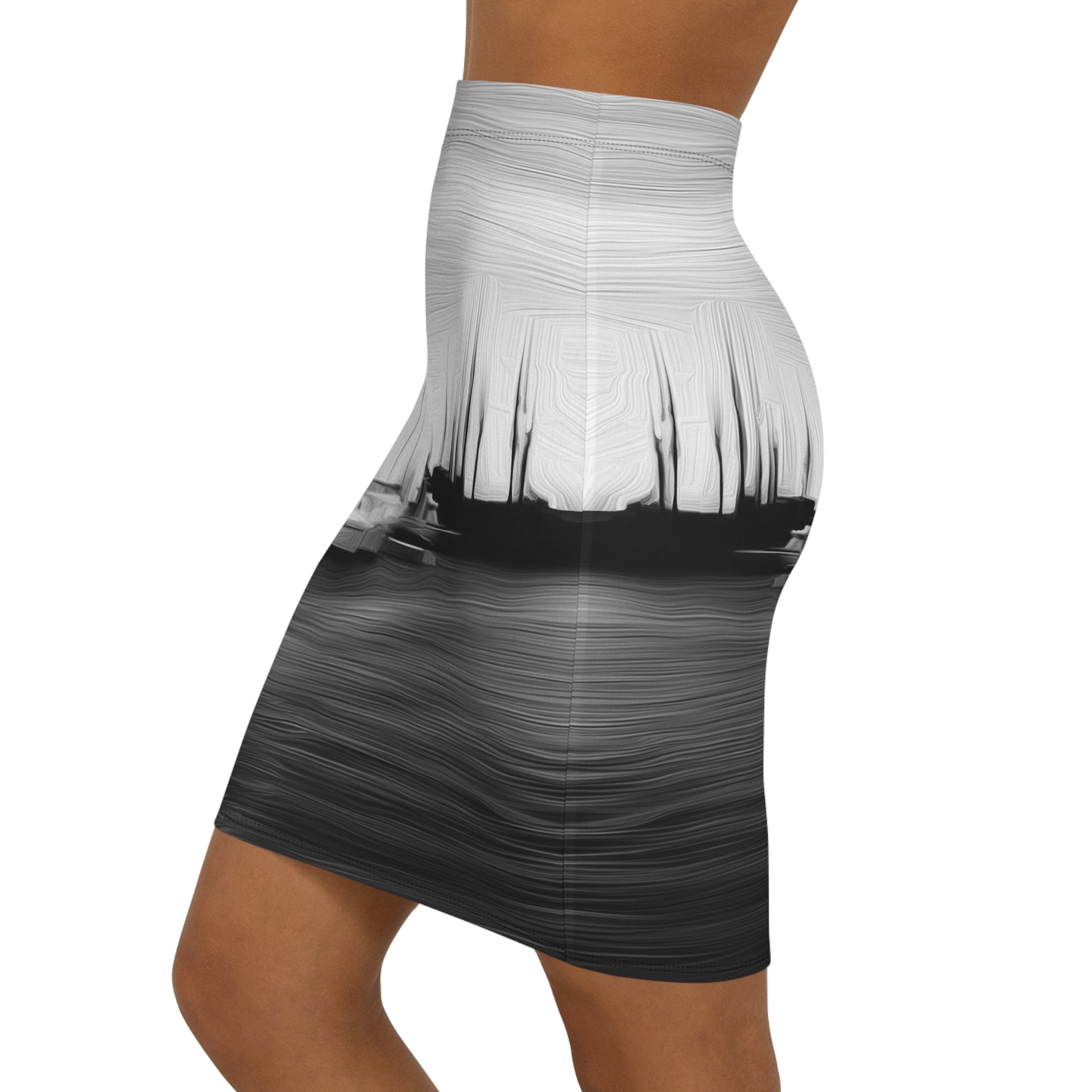 The Sleeping Yachts (at Night) - Womens Pencil Skirt - iSAW Company