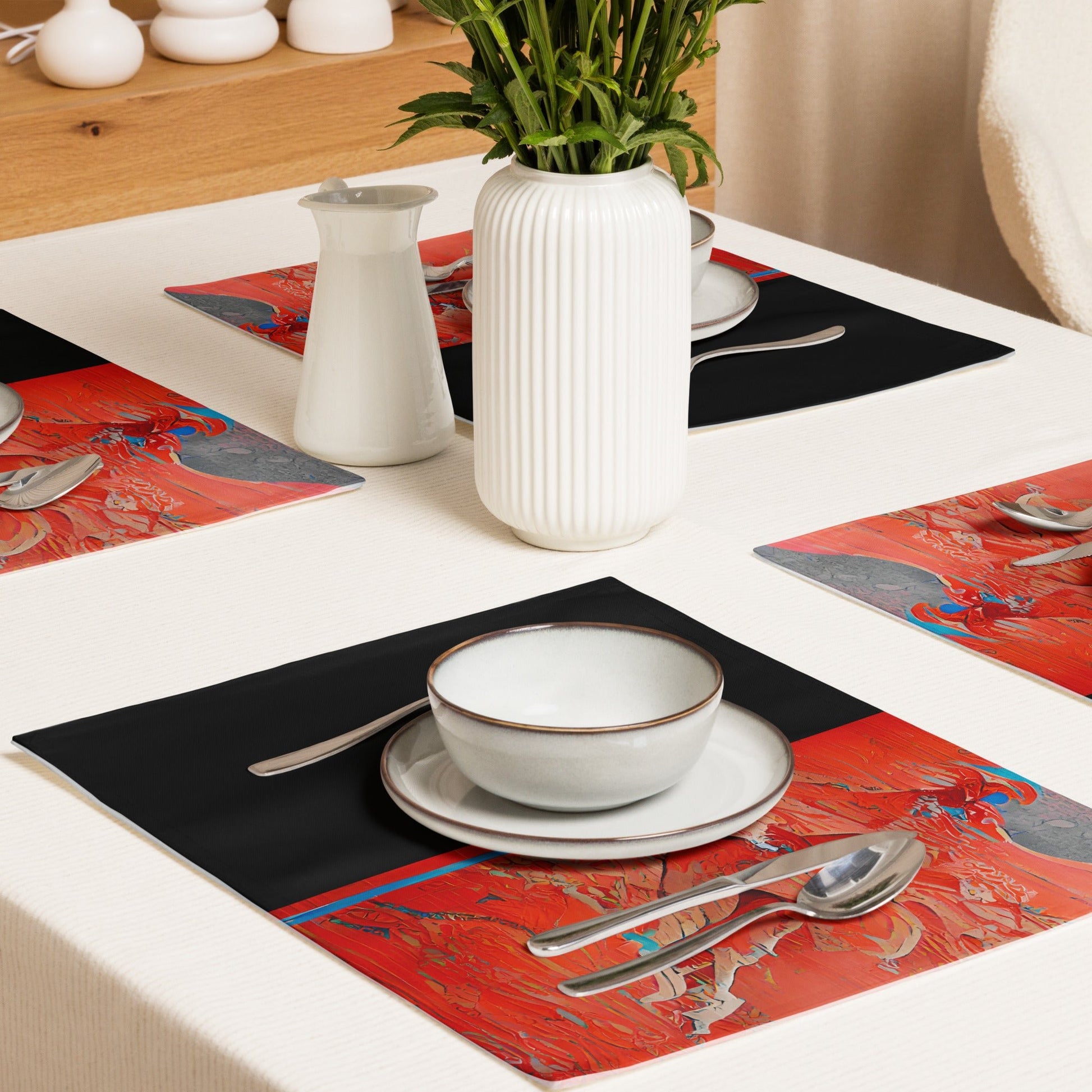 Half Black Half Hónghǎi - Placemat Set - iSAW Company