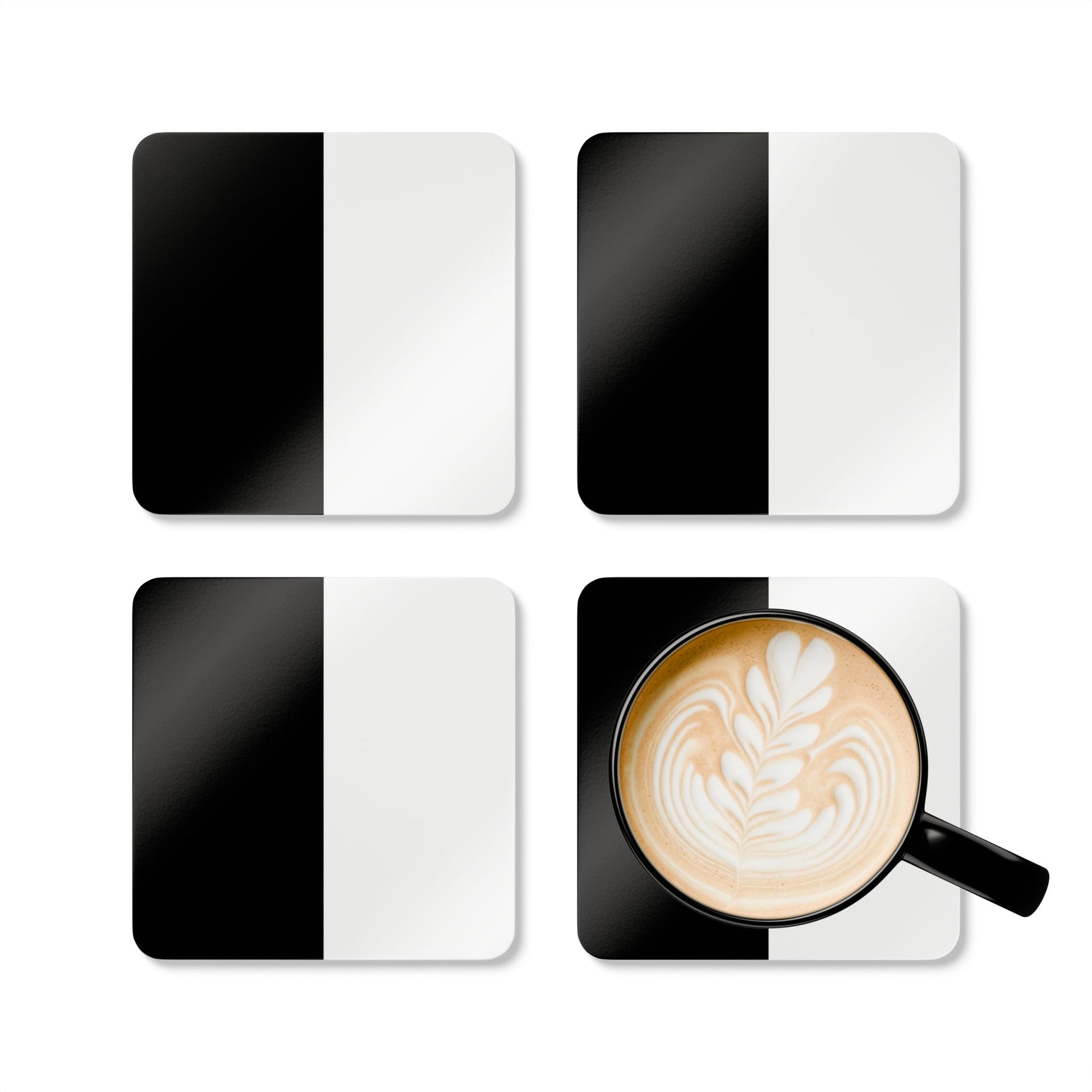 Half Black Half White - Cork Back Coaster Set - iSAW Company