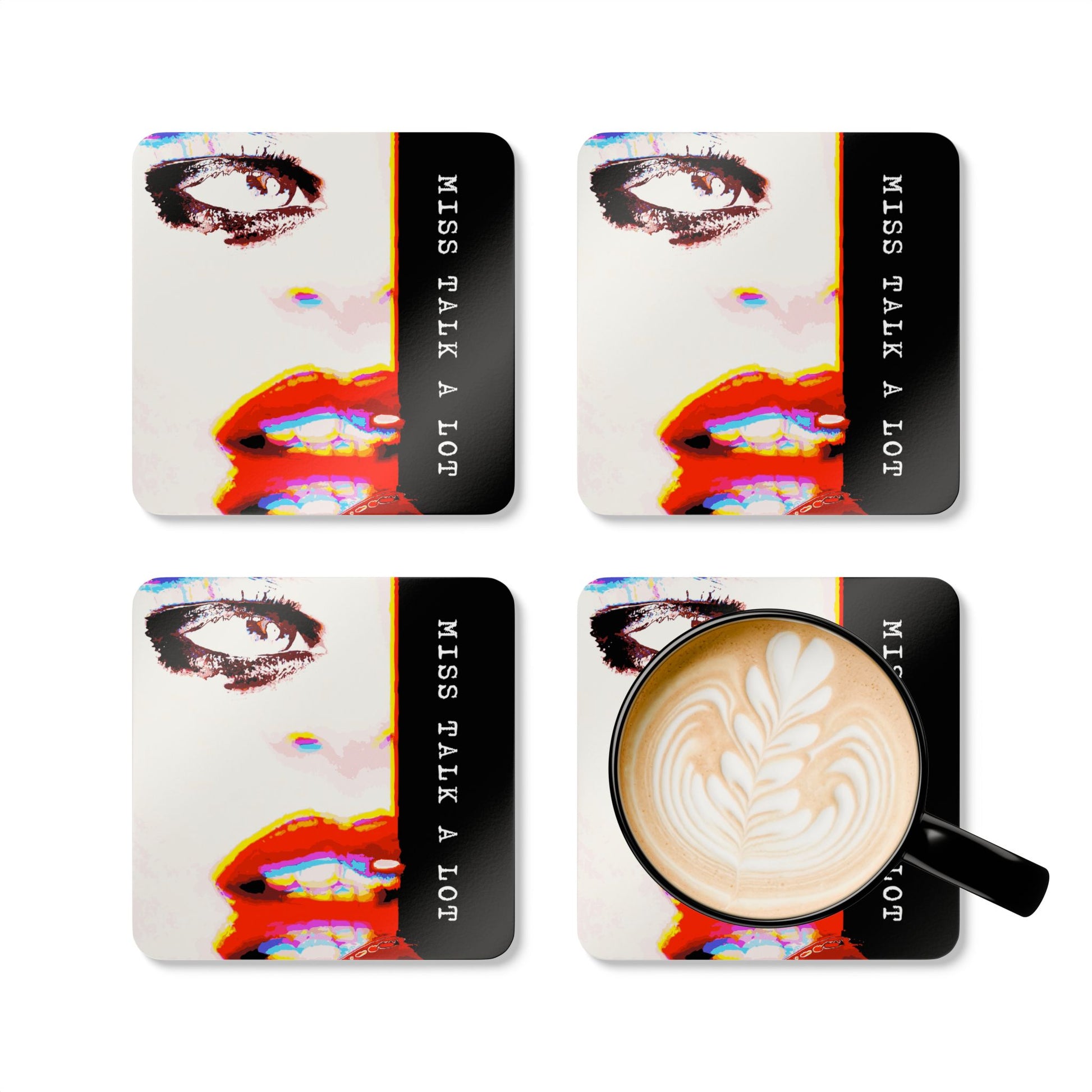 Miss Talk A Lot - Cork Back Coaster Set - iSAW Company