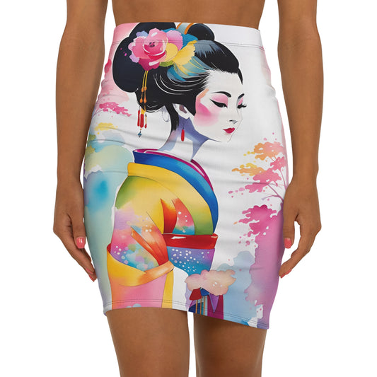 Geisha Girl - Womens Pencil Skirt - iSAW Company
