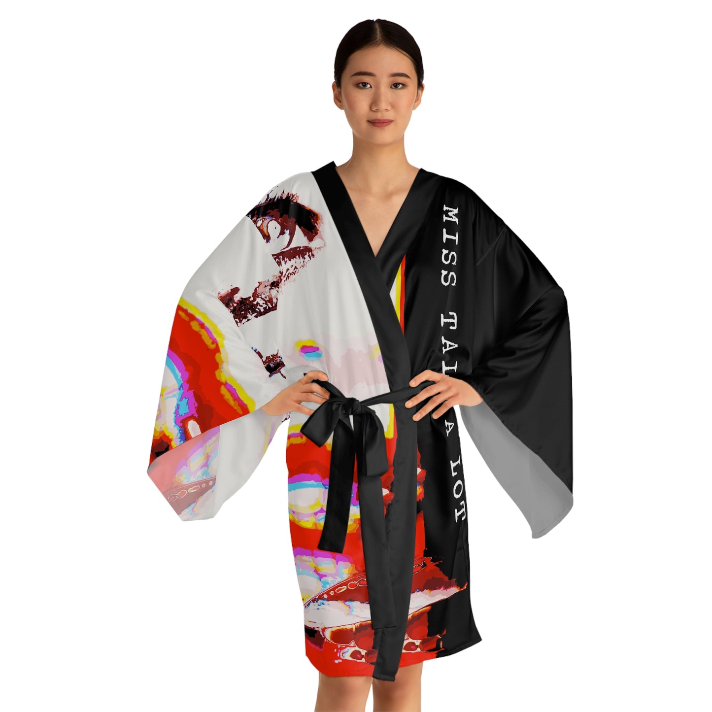 Miss Talk A Lot - Womens Long Sleeve Kimono Robe - iSAW Company