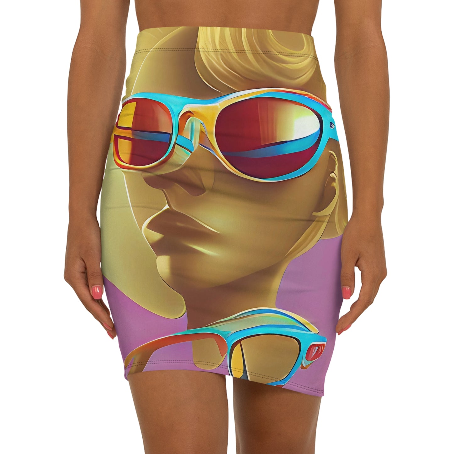 Retro Cool Pink - Womens Pencil Skirt - iSAW Company