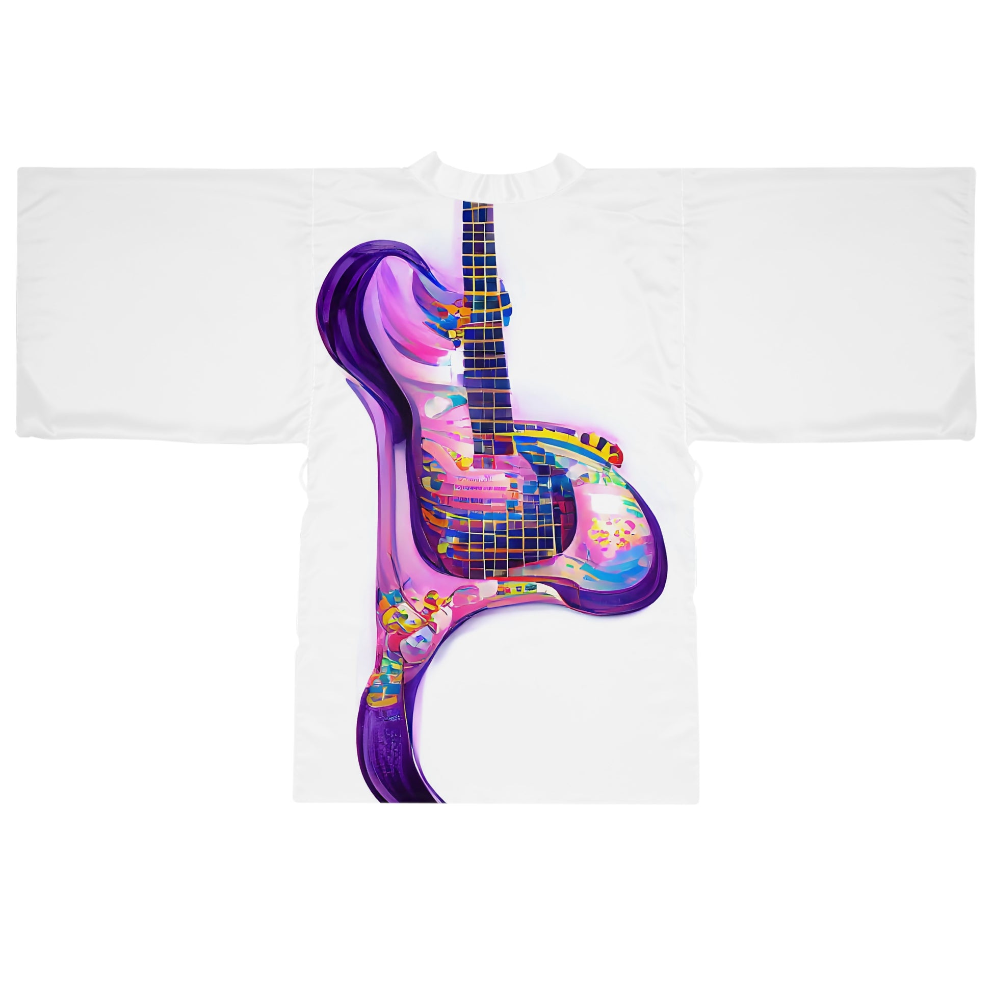 Hippie Guitar - Womens Long Sleeve Kimono Robe - iSAW Company