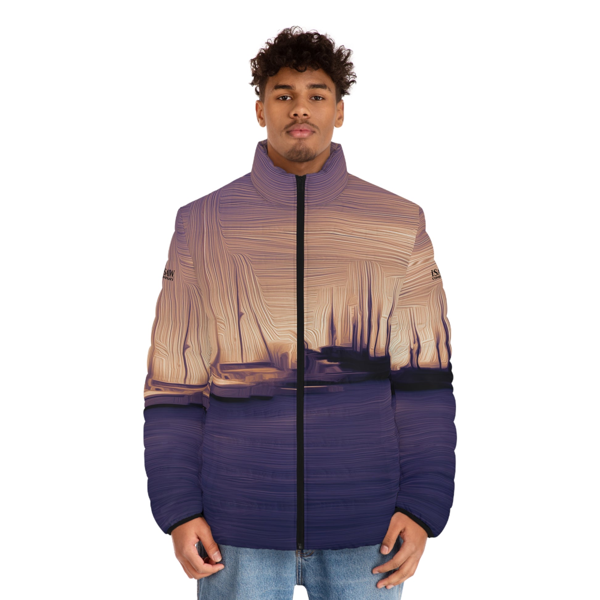 The Sleeping Yachts (at Sunset) - Mens Puffer Jacket - iSAW Company