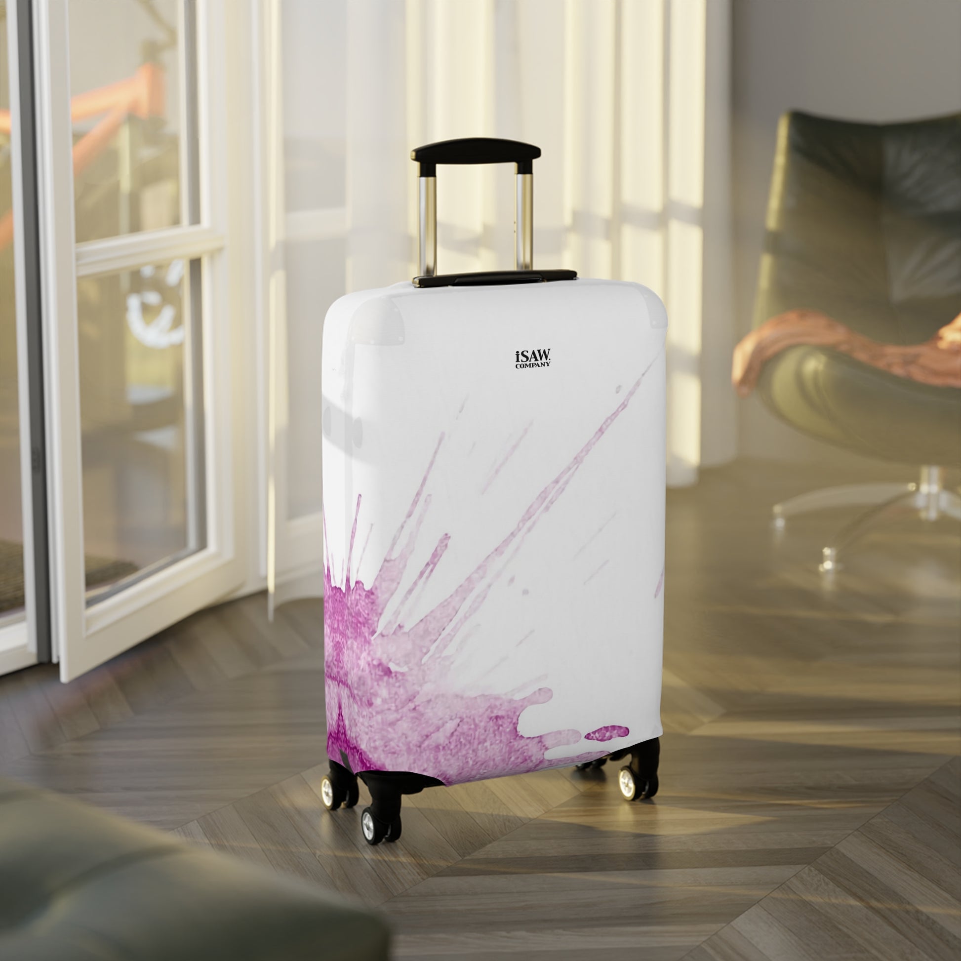Watercolour Pink Splash – Protective Suitcase Cover - iSAW Company