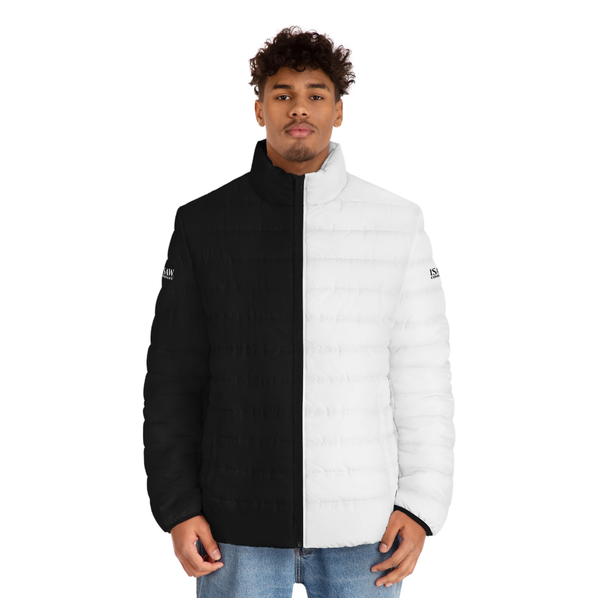Half Black Half White - Mens Puffer Jacket - iSAW Company