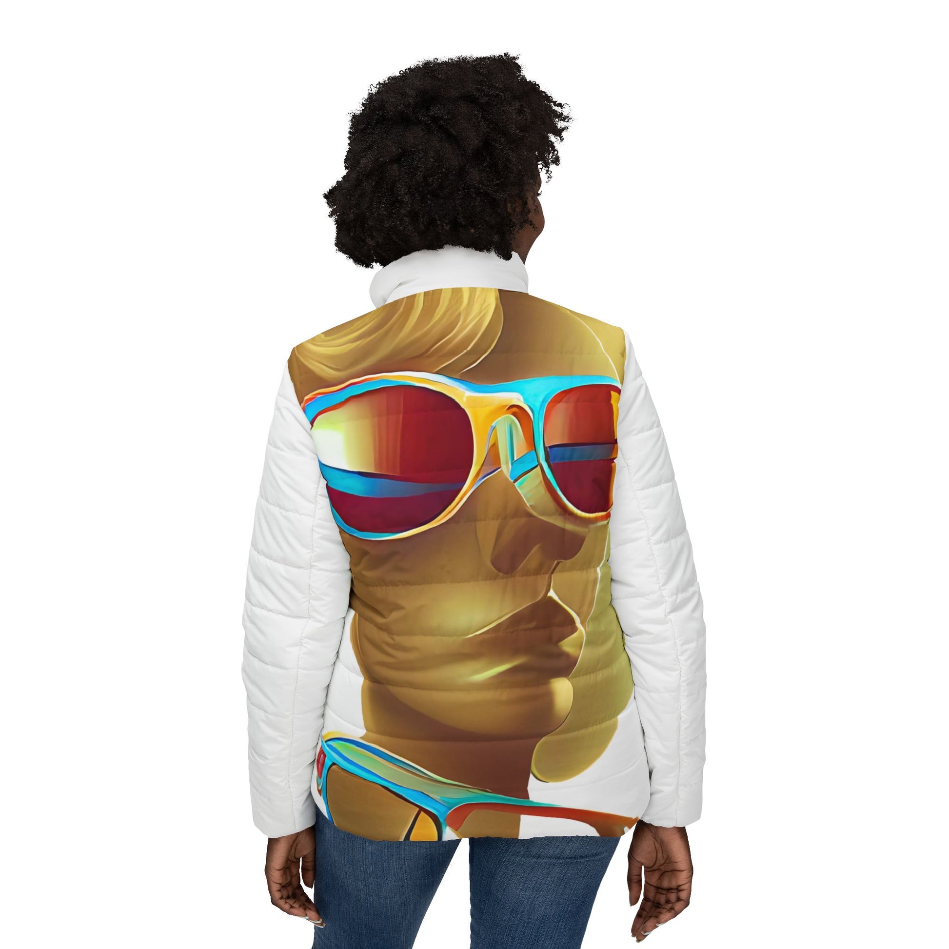 Retro Cool White - Womens Puffer Jacket - iSAW Company