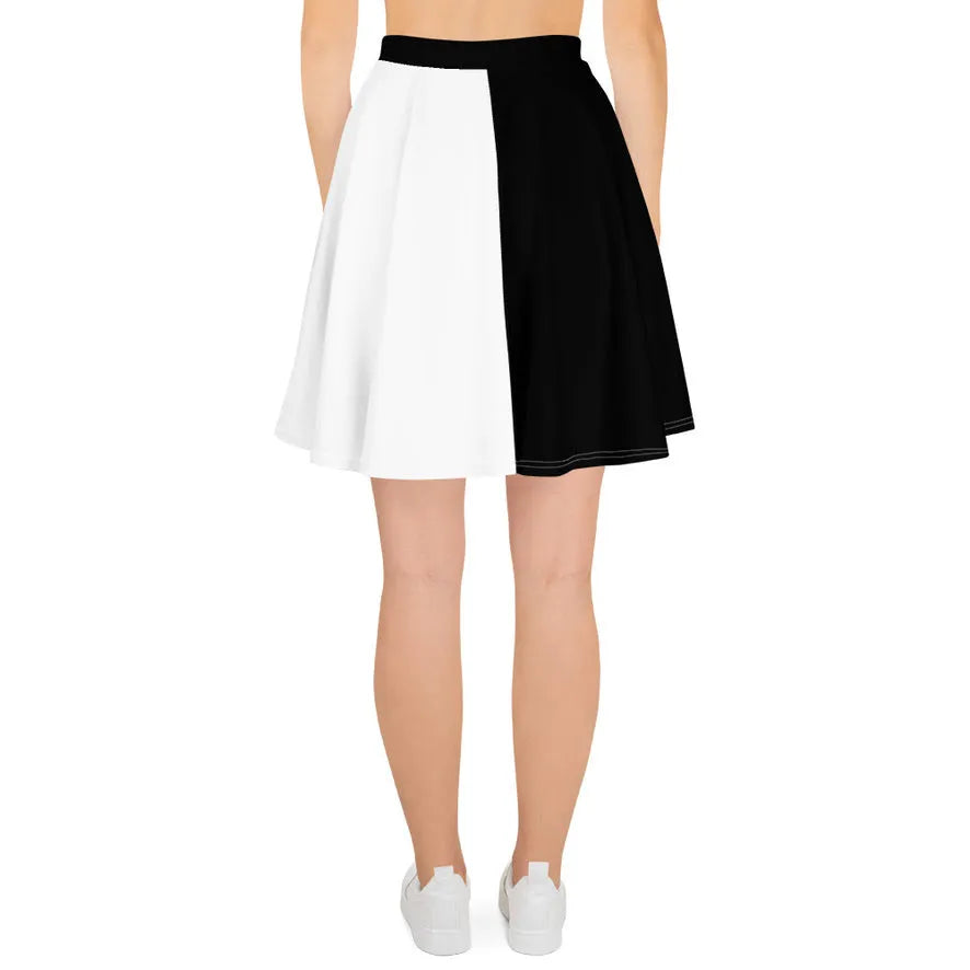 Half Black Half White - Womens Skater Skirt - iSAW Company