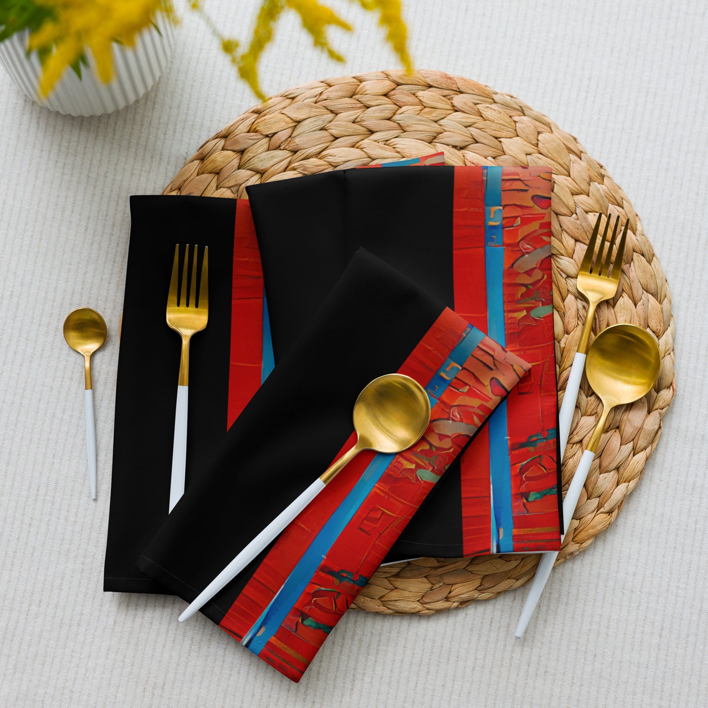 Half Black Half Hónghǎi - Cloth Napkin Set - iSAW Company