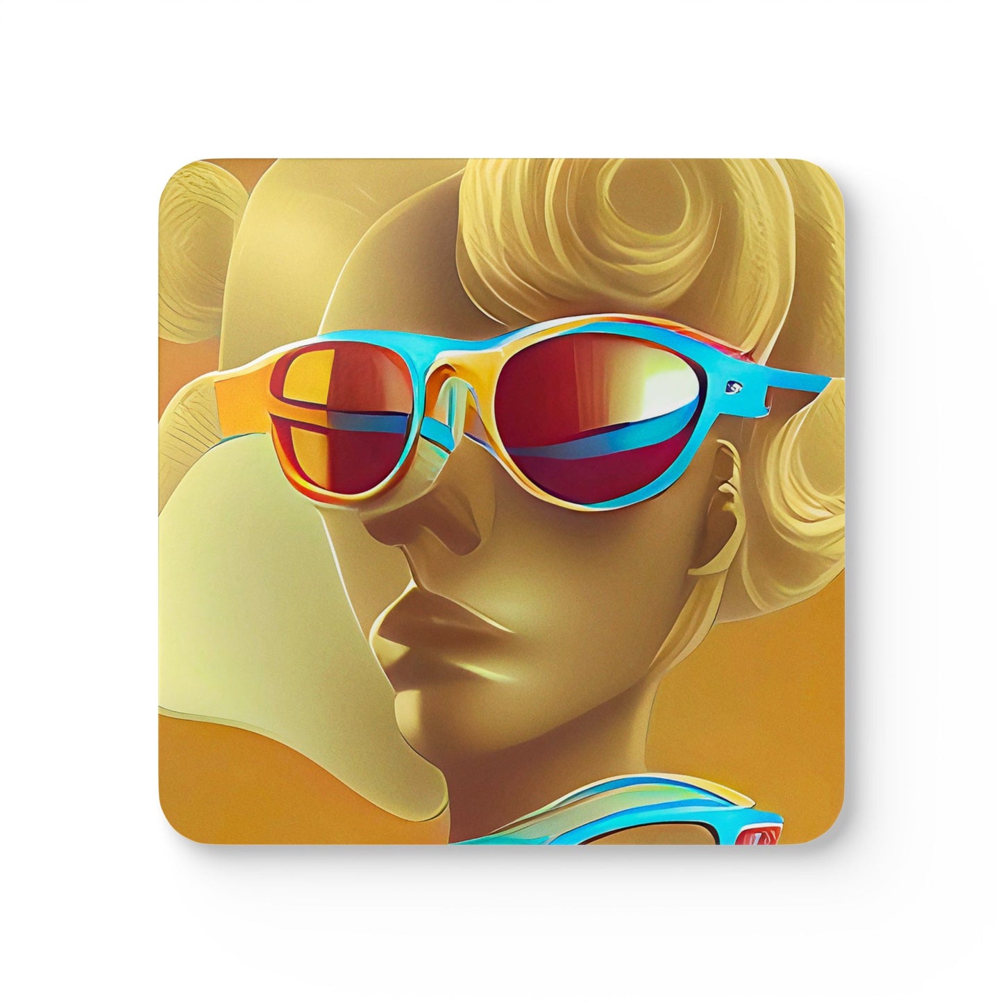 Retro Cool Orange - Cork Back Coaster Set - iSAW Company