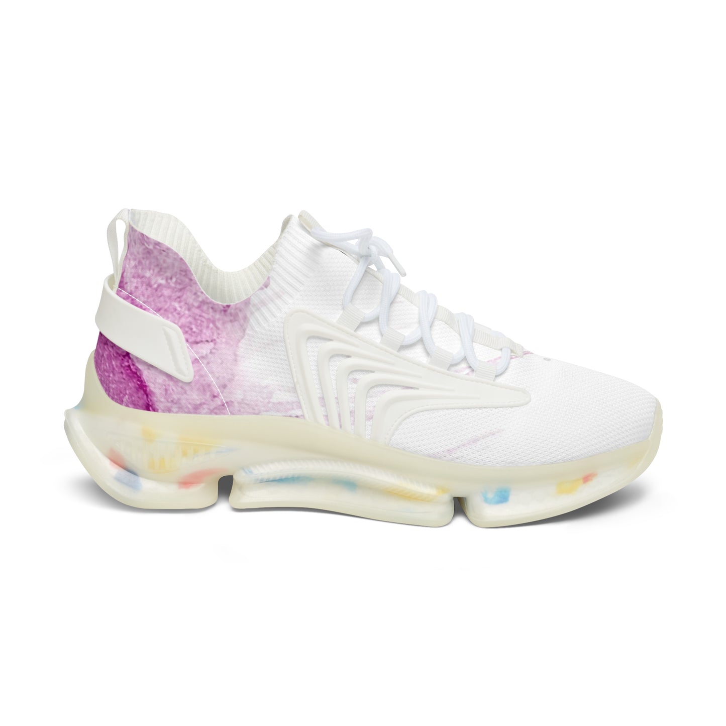 Watercolour Pink Splash - Womens Mesh Street Sneakers - iSAW Company