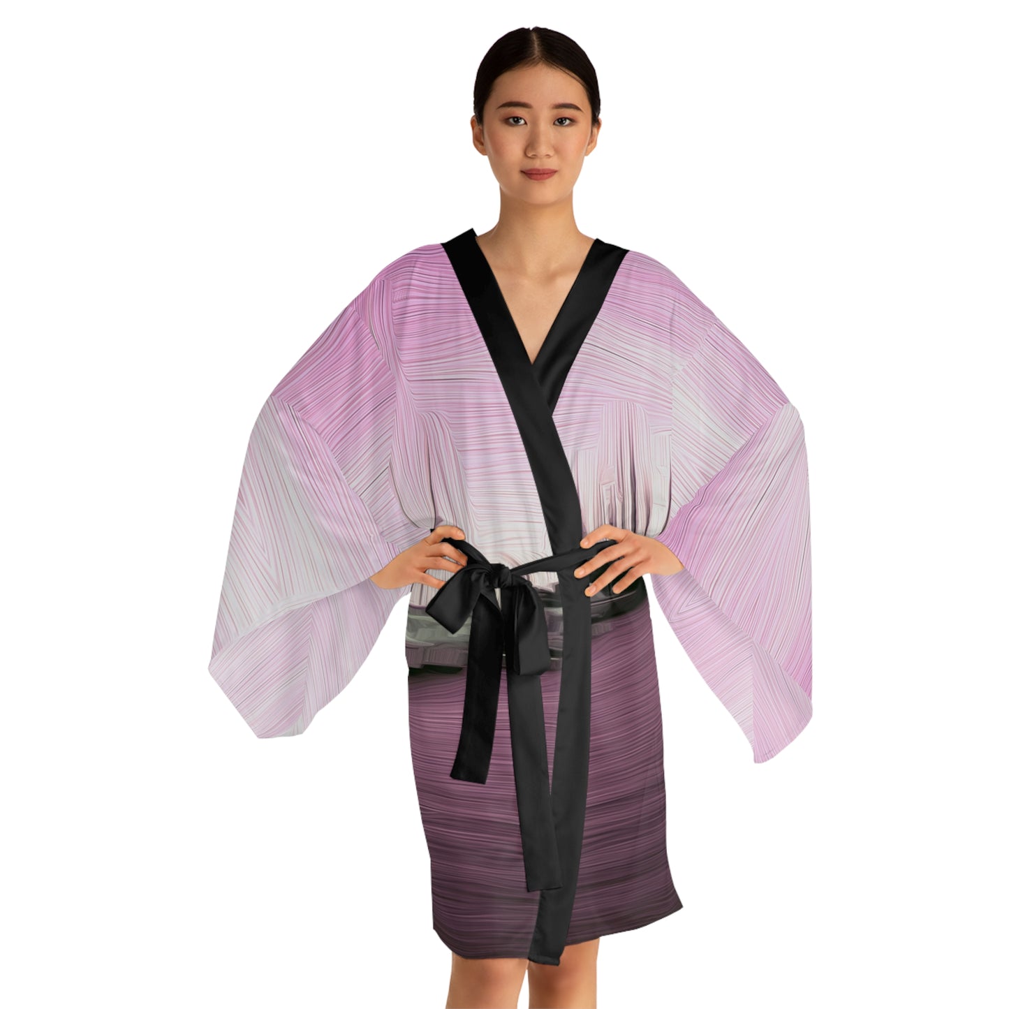 The Sleeping Yachts (at Evening) - Womens Long Sleeve Kimono Robe - iSAW Company