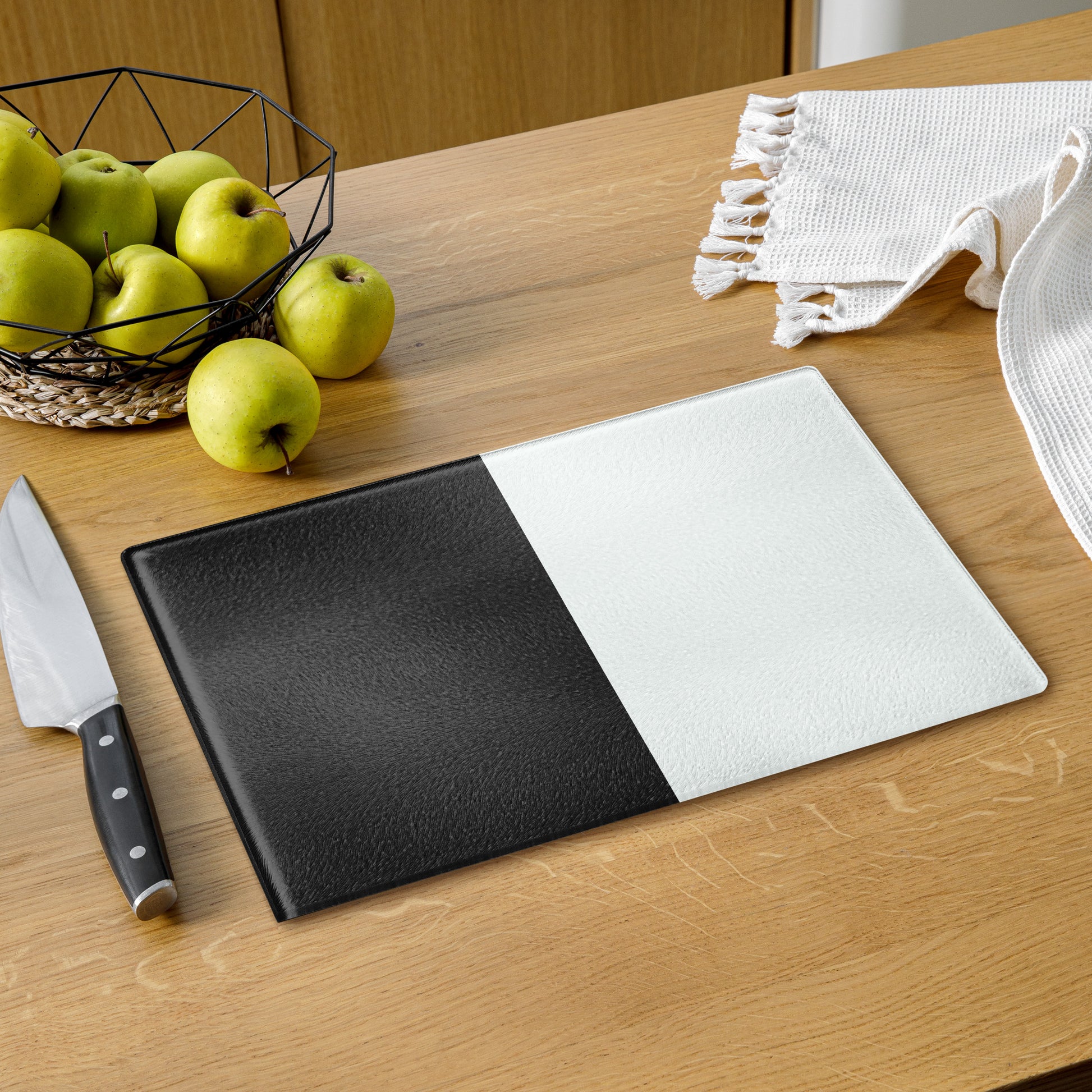 Half Black Half White - Glass Cutting Board - iSAW Company