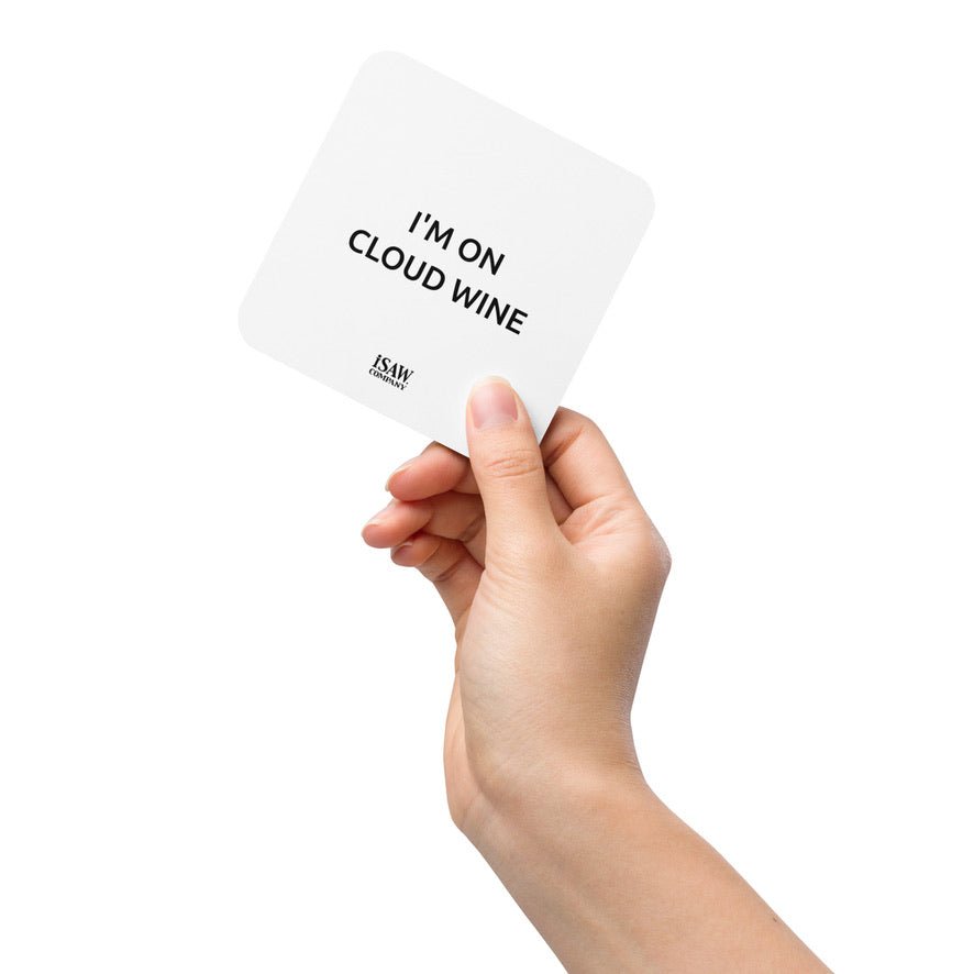 I'm On Cloud Wine - White Cork Back Coaster - iSAW Company