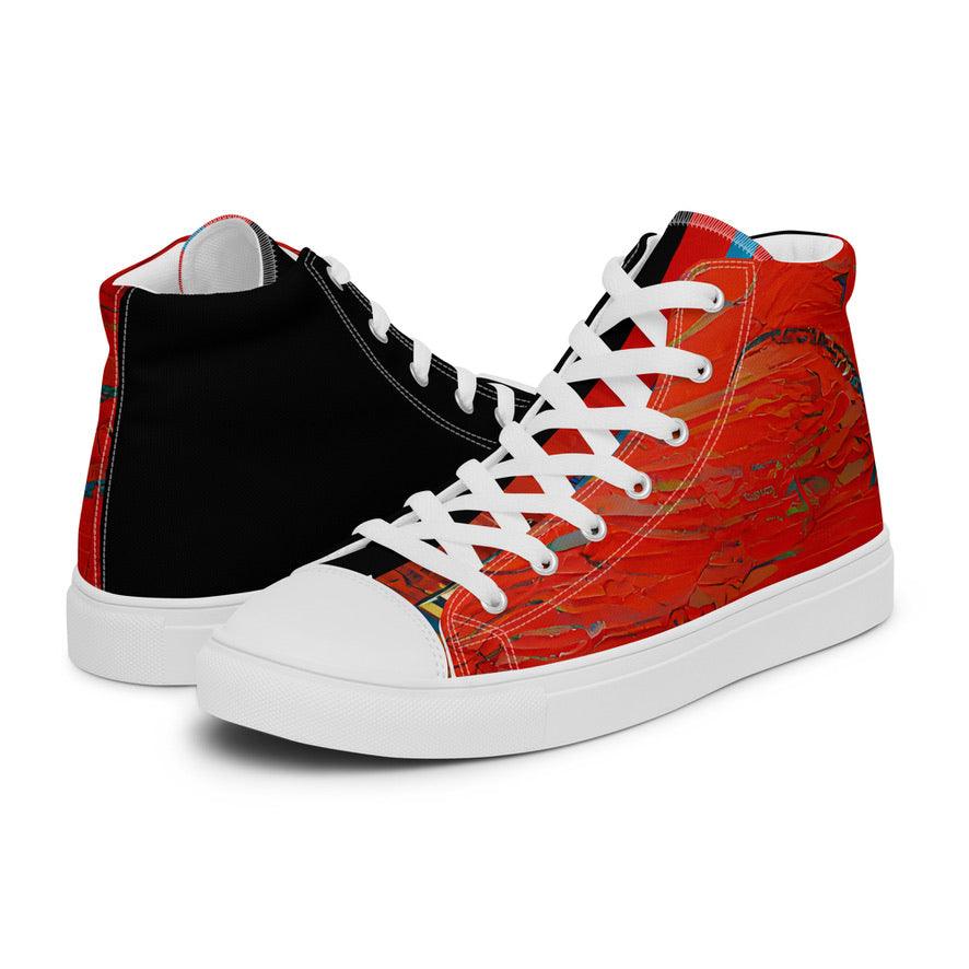 Half Black Half Hónghǎi - Mens High-Top Canvas Shoes - iSAW Company