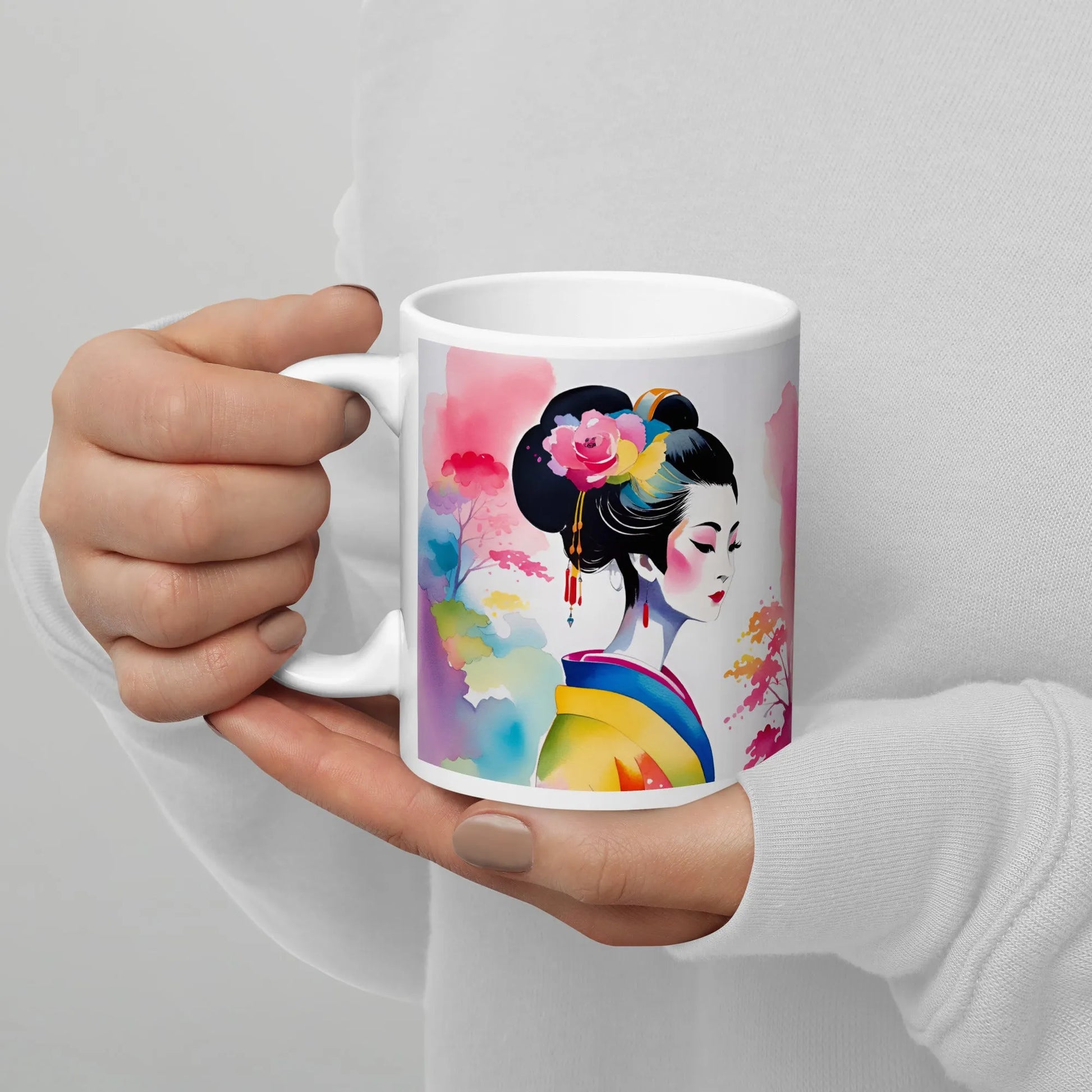 Geisha Girl - White Mug - iSAW Company